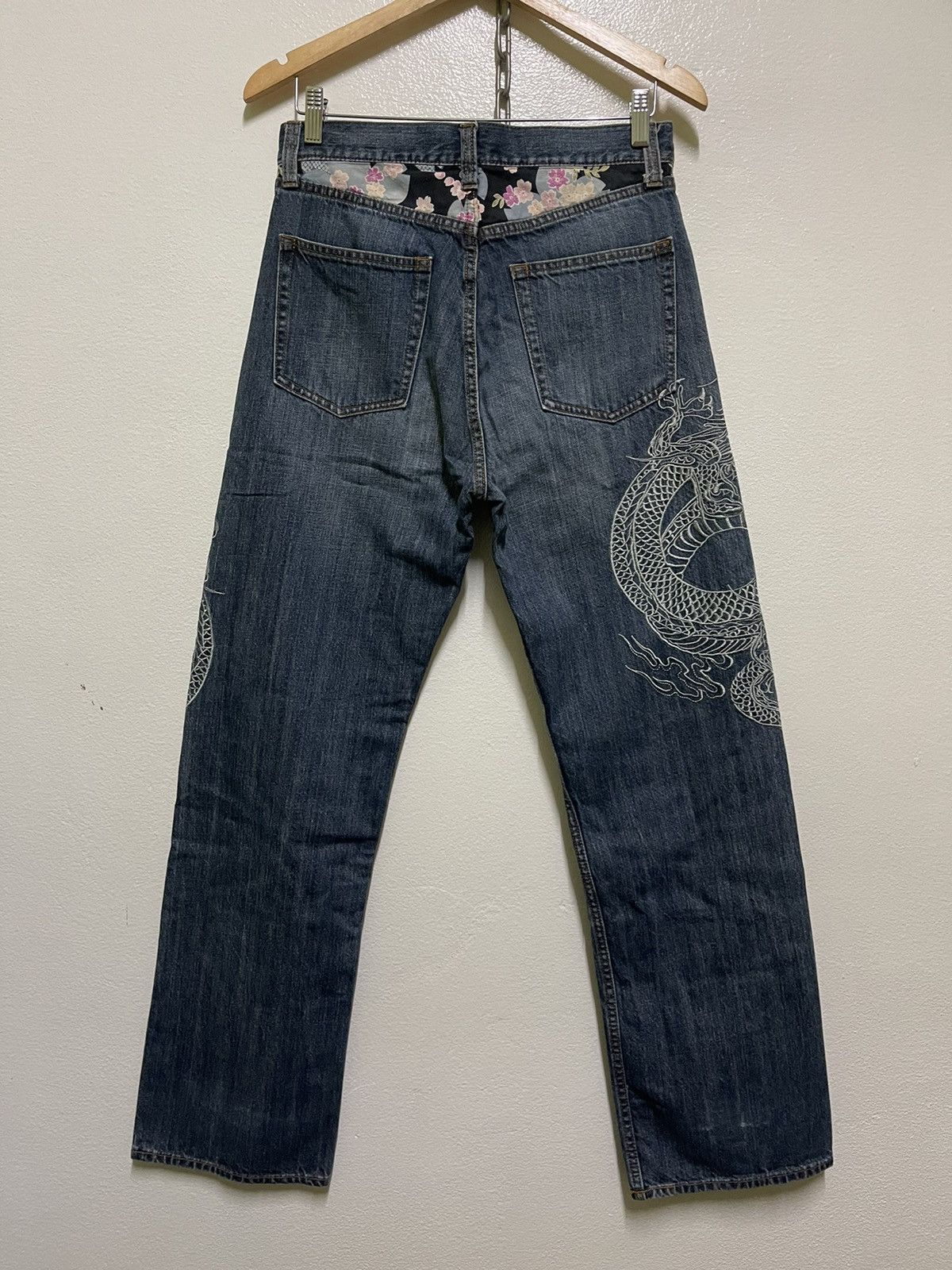 Japanese Brand × Vintage Dragon Motive Embroidery Jeans Size US 30 / EU 46 - 9 Thumbnail