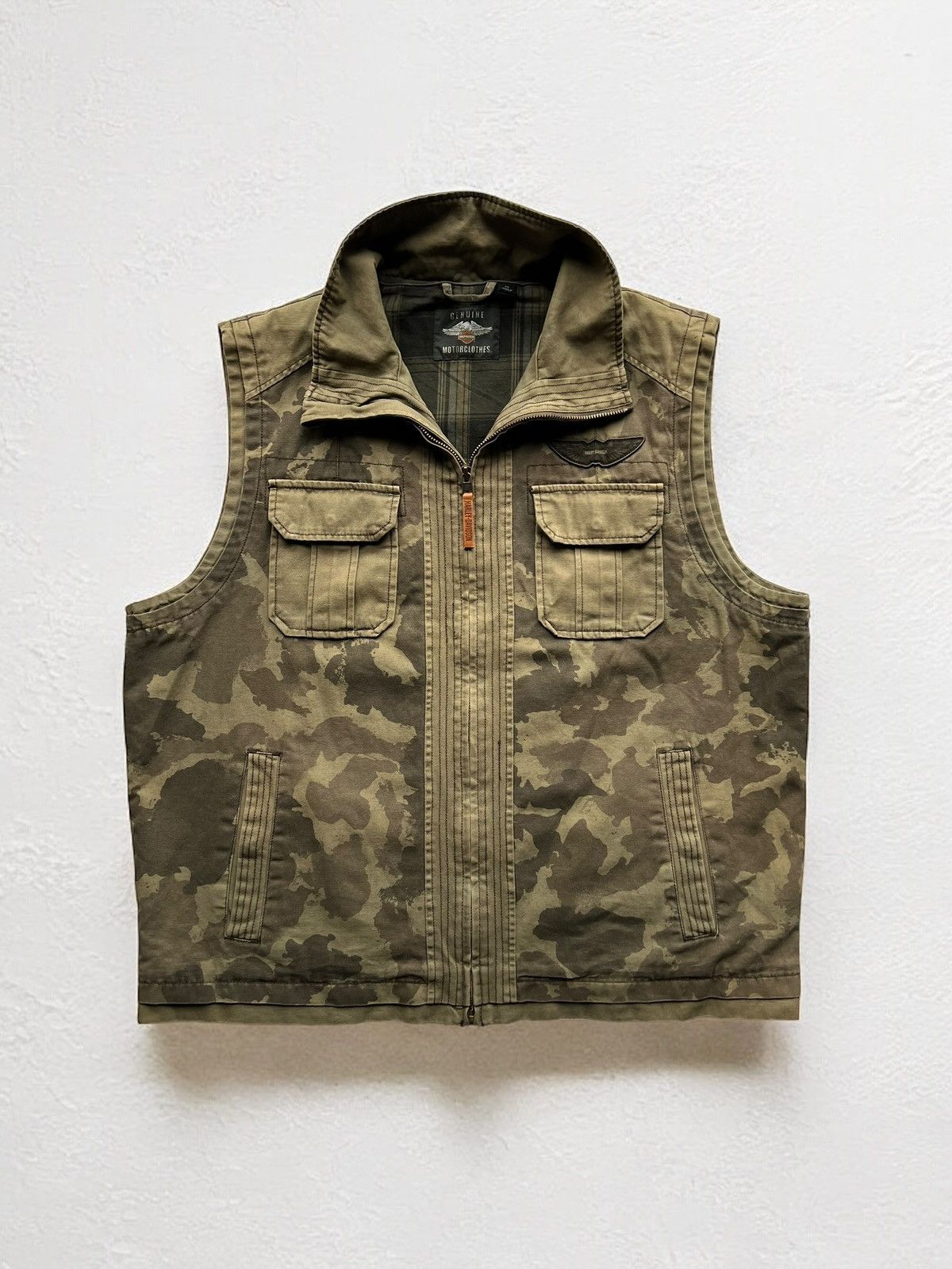 Harley Davidson × Vintage HARLEY DAVIDSON MILITARY VEST CAMO USA DENIM CORDURA Size US XL / EU 56 / 4 - 3 Thumbnail