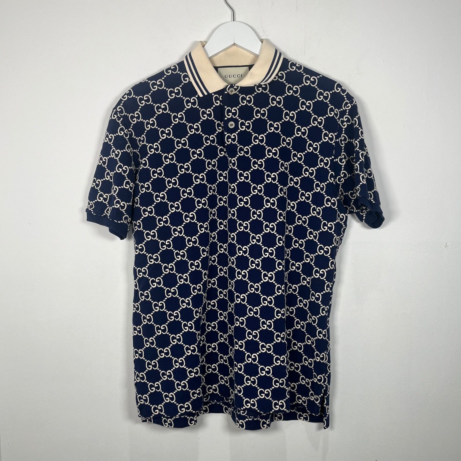 Gucci Gucci Navy GG Monogram Polo Shirt Size M | Grailed