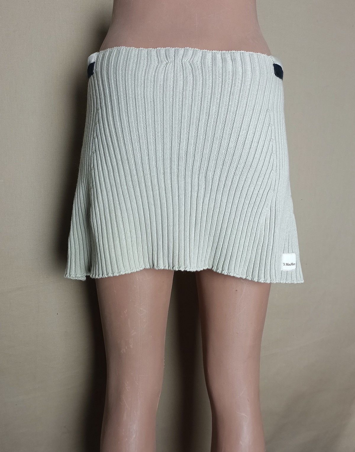 Max Mara S’Max Mara Beige Cotton Cashmere Mini Skirt Size M Size 27" / US 4 / IT 40 - 7 Thumbnail