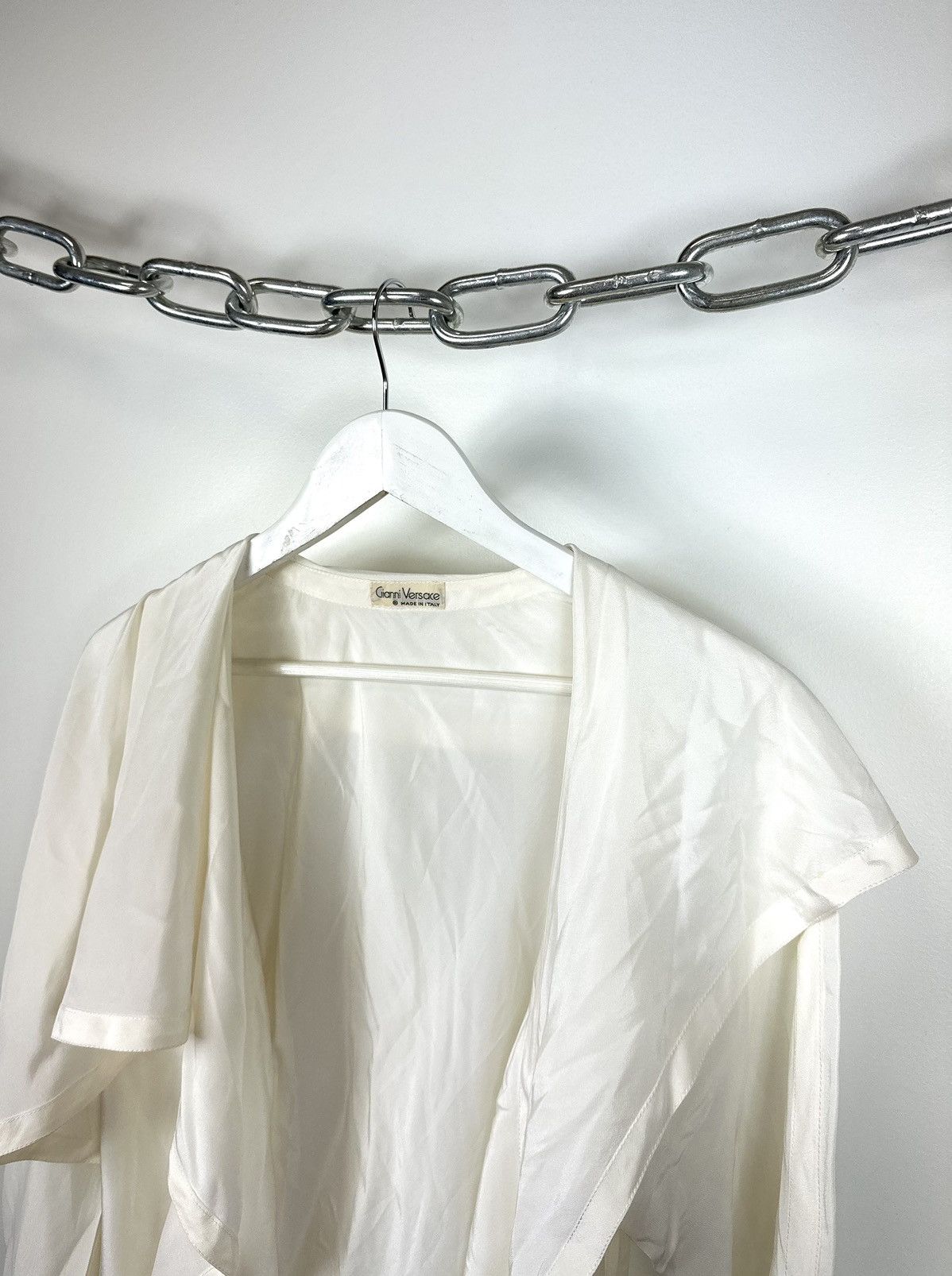 Versace Vintage 90s Gianni Versace Luxury Designer Silk Blouse Shirt Size M / US 6-8 / IT 42-44 - 2 Thumbnail