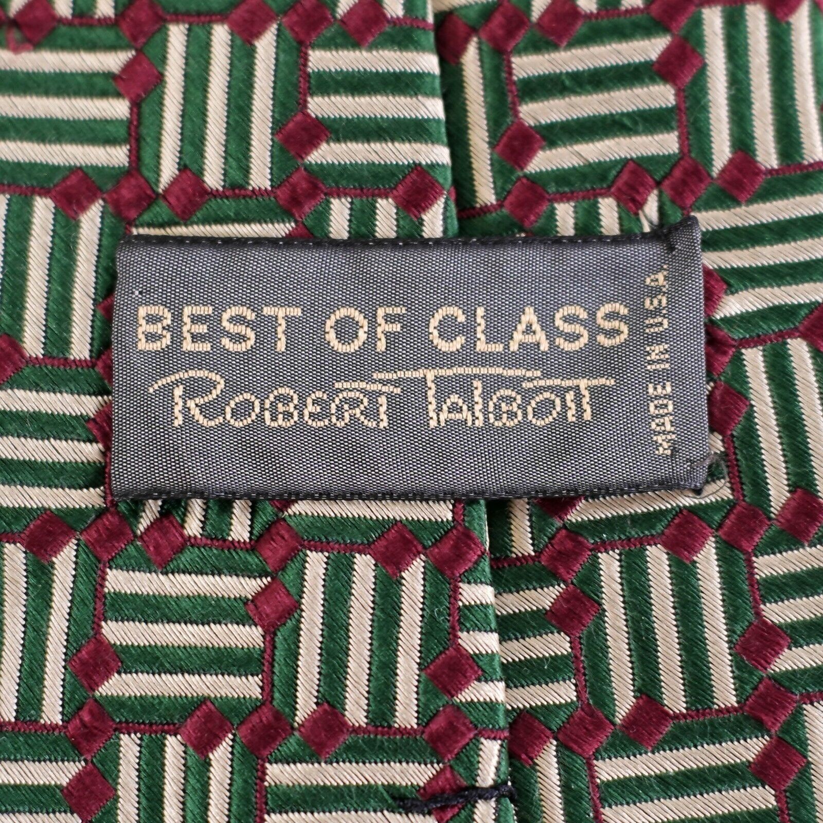 Robert Talbott Robert Talbott Best Of Class Green Red Woven Geometric Wide Size ONE SIZE - 3 Thumbnail