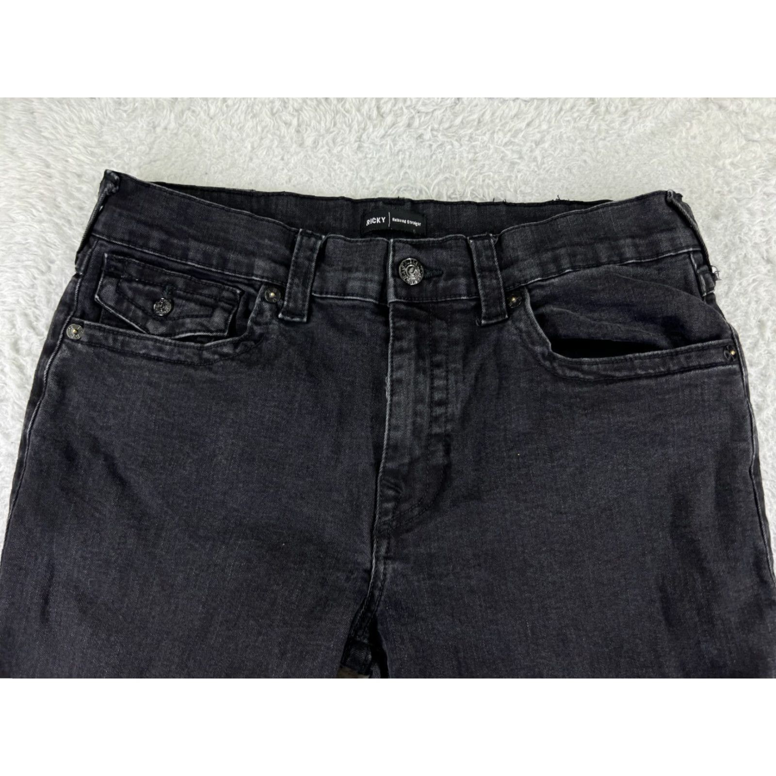 True Religion True Religion Jeans Mens Relaxed Straight Leg 36x32 Black Cotton Blend Size US 36 / EU 52 - 7 Thumbnail