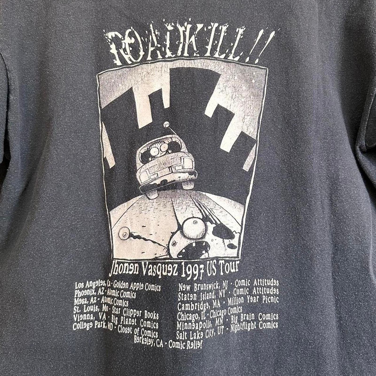 Band Tees × Vintage Vintage 1997 Jhonen Vasquez Road Kills Shirt Size US M / EU 48-50 / 2 - 6 Thumbnail