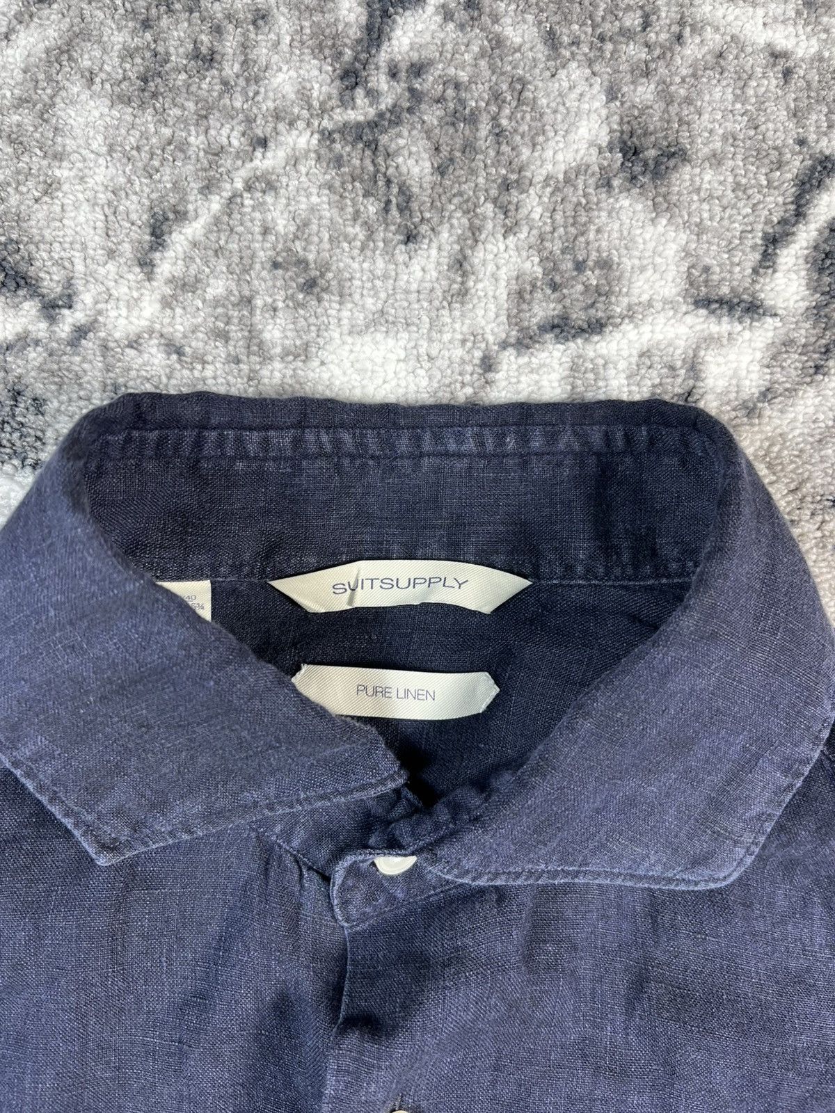 Suitsupply Suitsupply Linen Shirt Navy Slim Fit 39/40 Casual Size US M / EU 48-50 / 2 - 5 Thumbnail