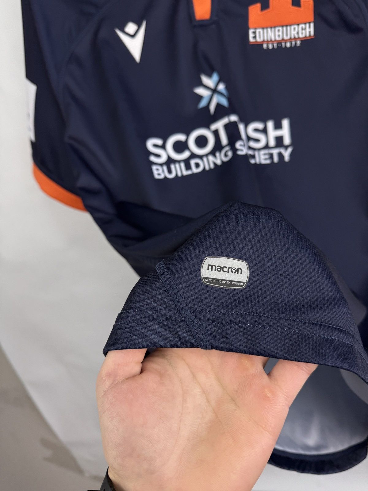 Macron 🏴󠁧󠁢󠁳󠁣󠁴󠁿 Macron Edinburgh Rugby Jersey Scottish Building Society Size US L / EU 52-54 / 3 - 8 Thumbnail