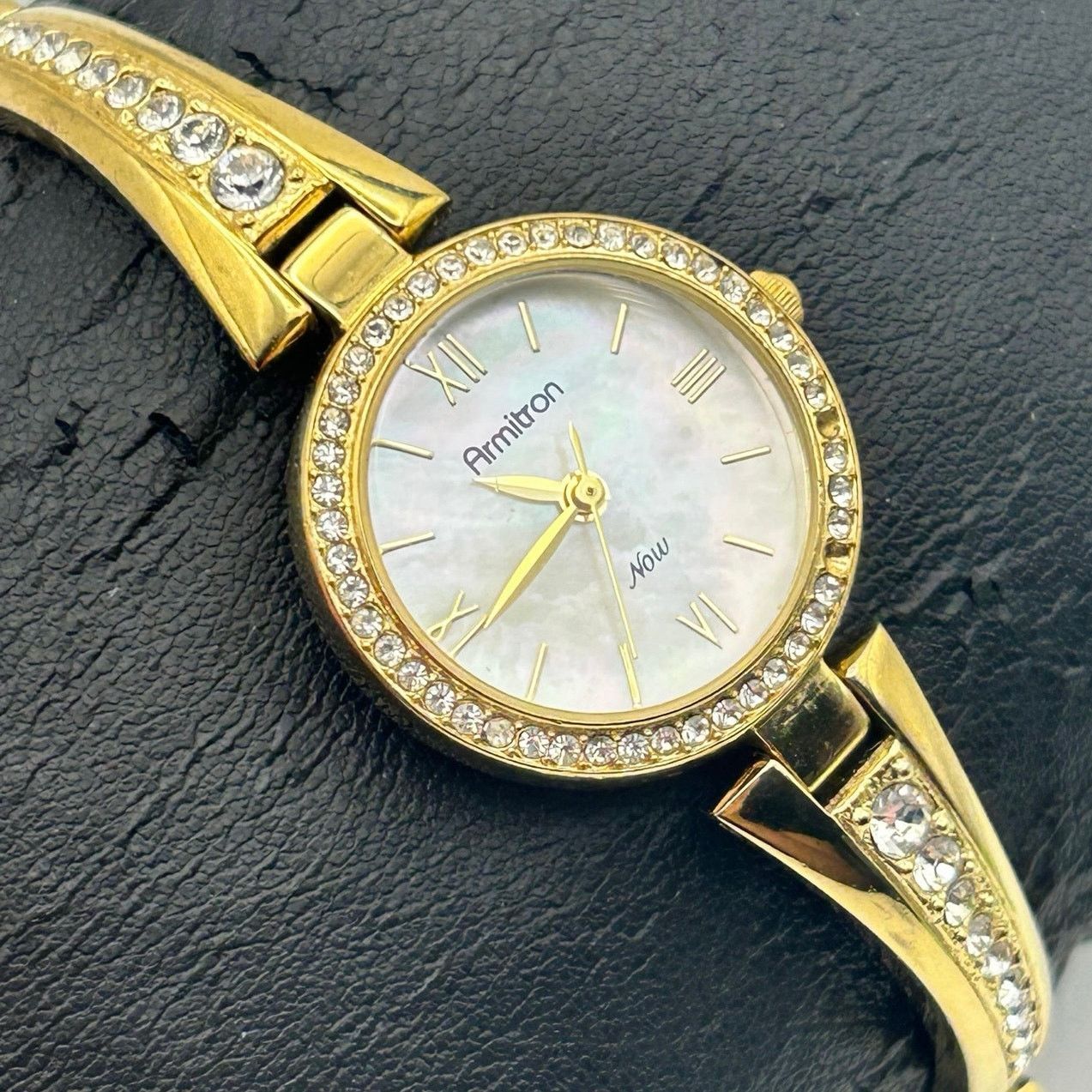 Other Armitron Now Gold Tone Crystal Bezel Mother Pearl Watch Size ONE SIZE - 3 Thumbnail