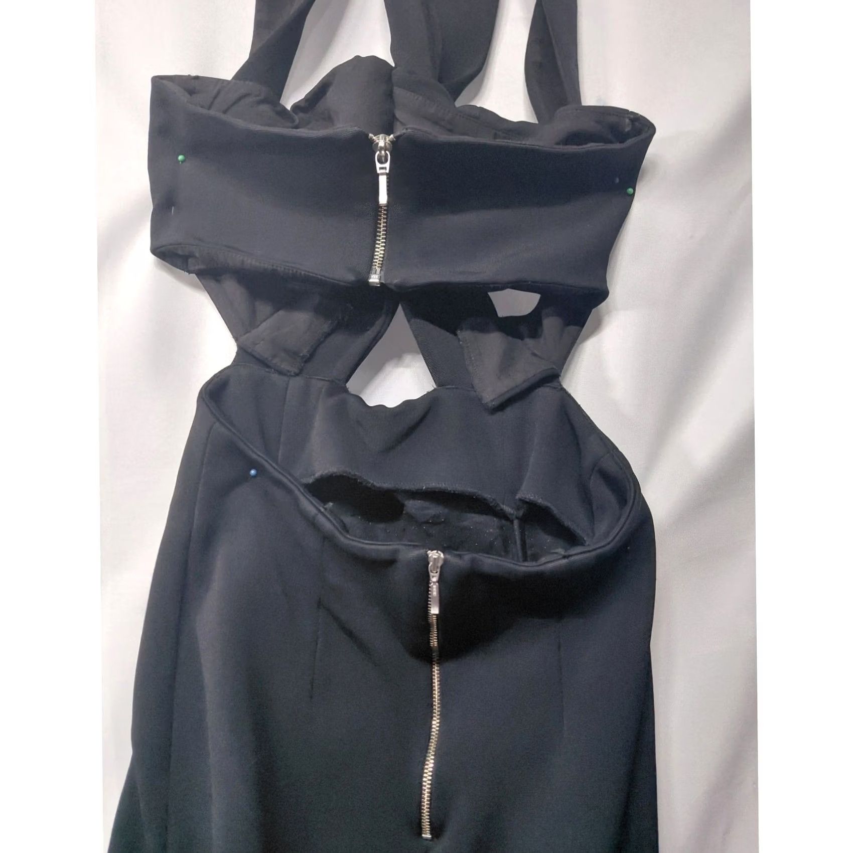 NICHOLAS Nicholas Black Midi Dress Solid Sleeveless Cutout Women Size 4 Size S / US 4 / IT 40 - 4 Thumbnail