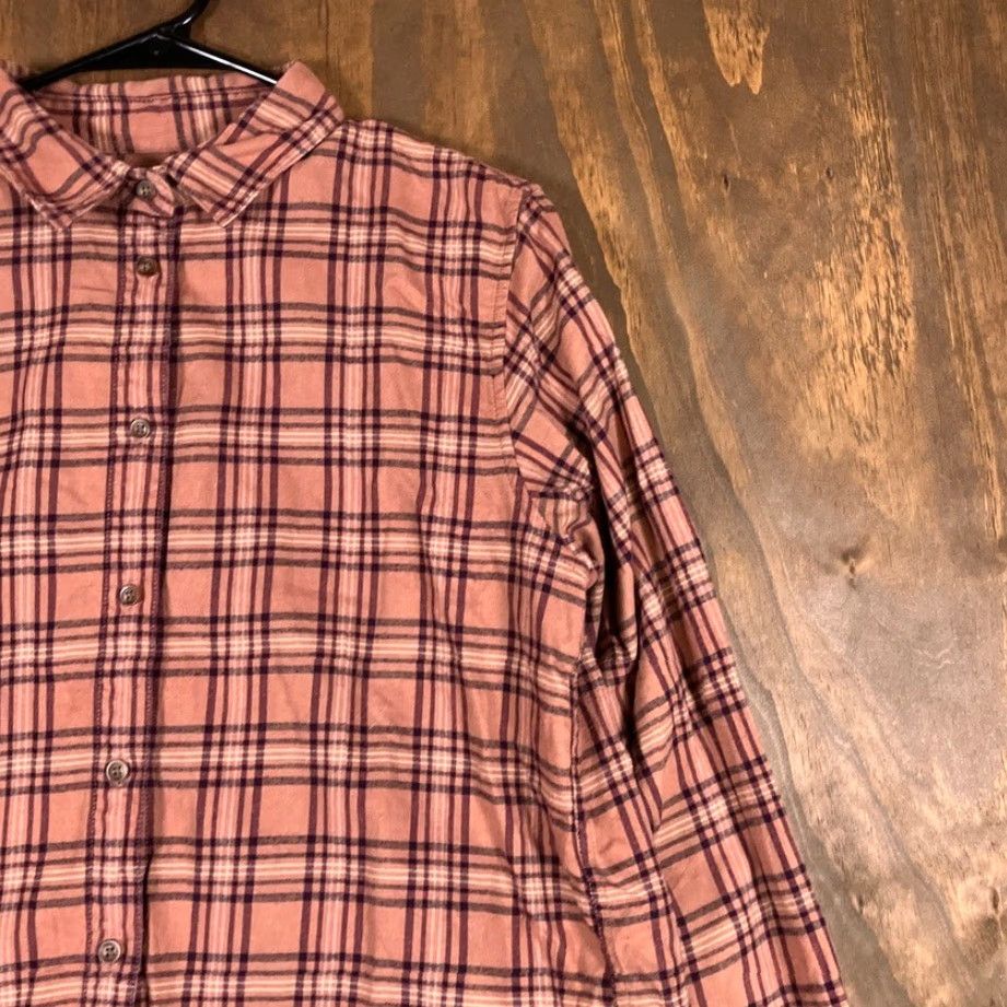 Uniqlo VINTAGE Uniqlo Womens Shirt Brown Plaid Flannel Button-Up Long Sleeve 100% Cotton Small Size S / US 4 / IT 40 - 5 Thumbnail