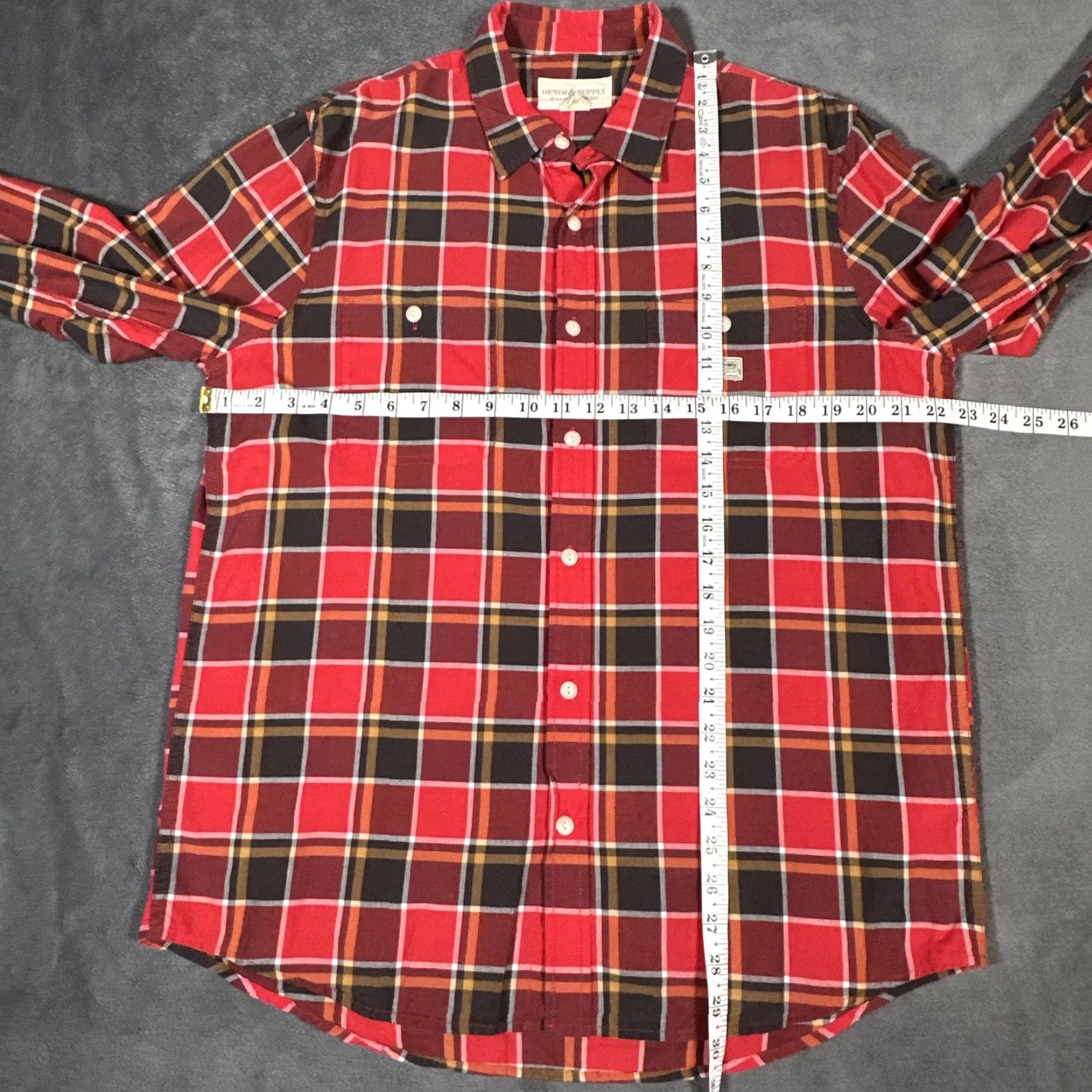 Vintage VINTAGE Denim & Supply Ralph Lauren Shirt Mens Large Red Plaid Long Sleeve Button-Down Size US L / EU 52-54 / 3 - 6 Thumbnail