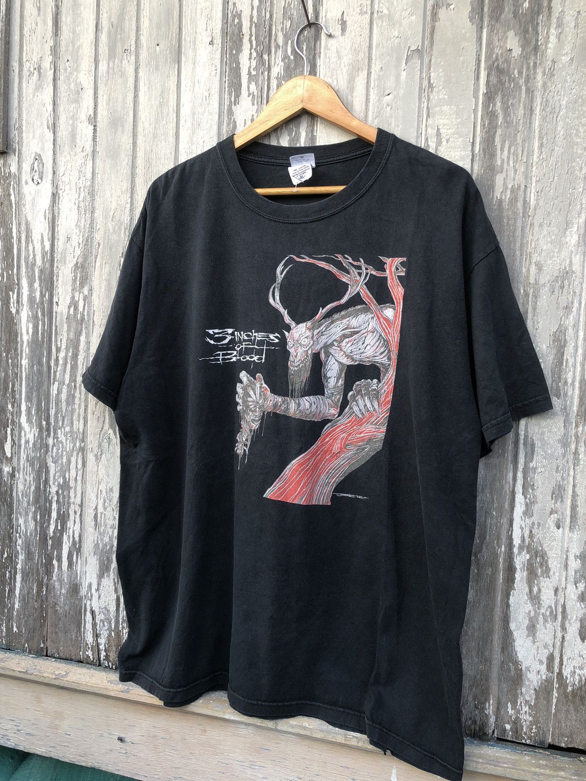 Band Tees × Metallica × Vintage Vintage Y2K 3 Inches Of Blood “Fire Up The Blades” Tee Size US XL / EU 56 / 4 - 5 Thumbnail