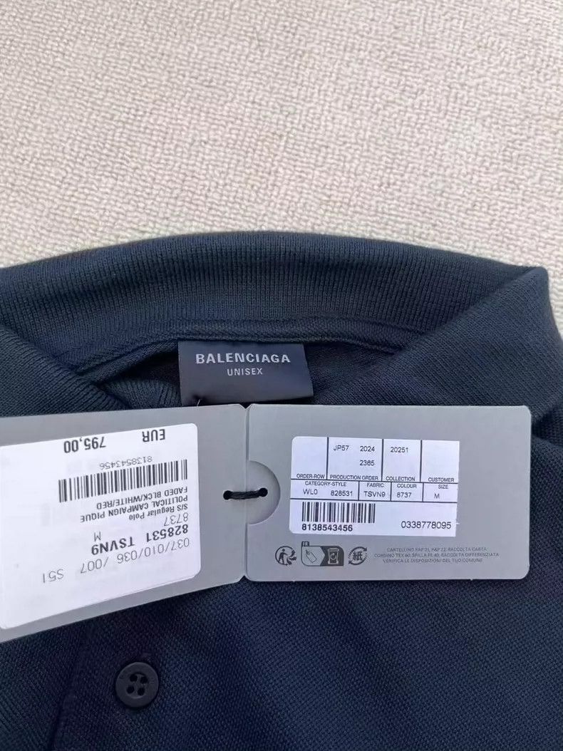 Balenciaga Balenciaga Logo Button Short Sleeve Polo Shirt Size US M / EU 48-50 / 2 - 5 Thumbnail