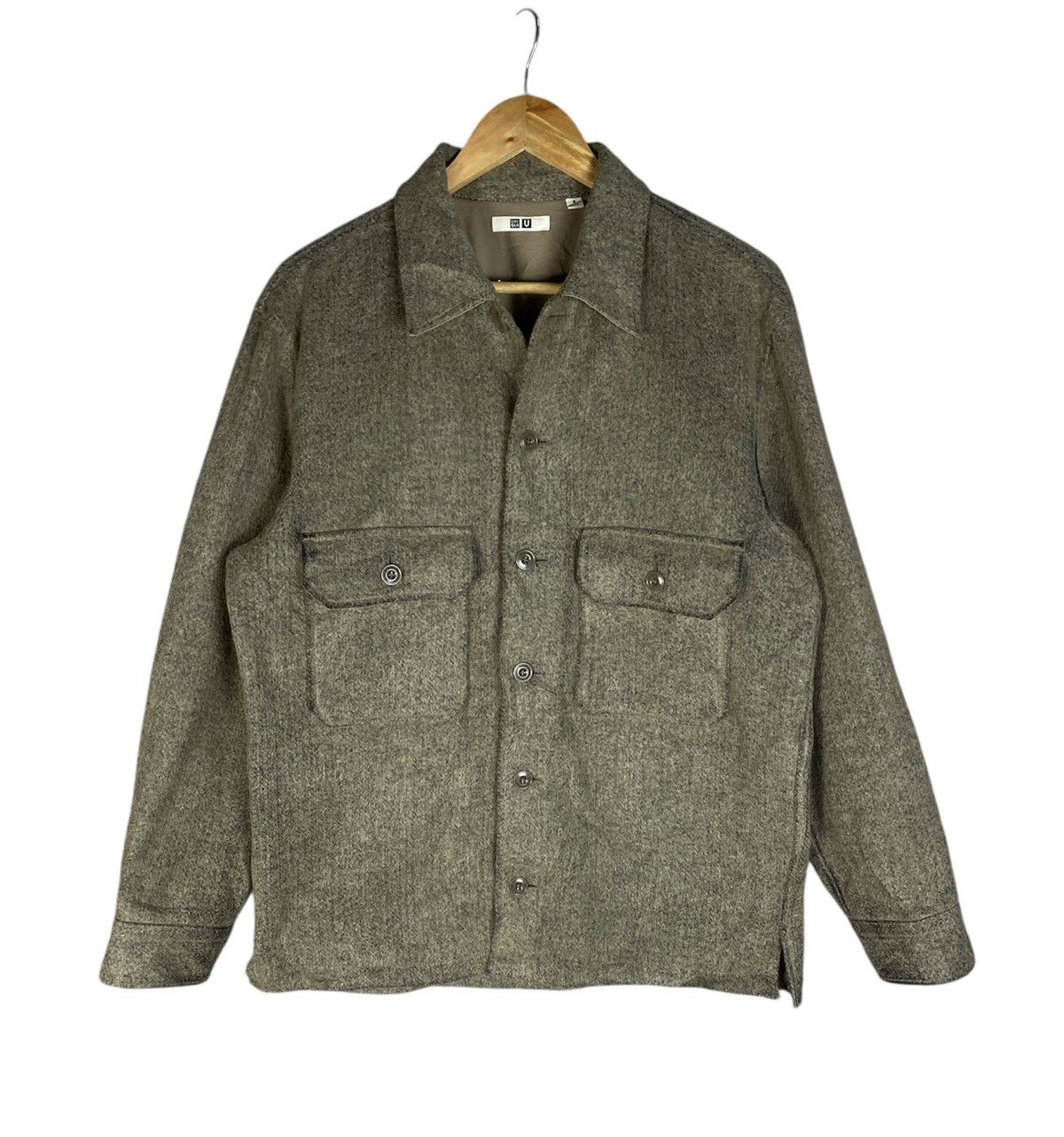 Japanese Brand × Uniqlo 2000s Uniqlo U Lameire Faded Wool Button up Shirt Size US M / EU 48-50 / 2 - 1 Thumbnail