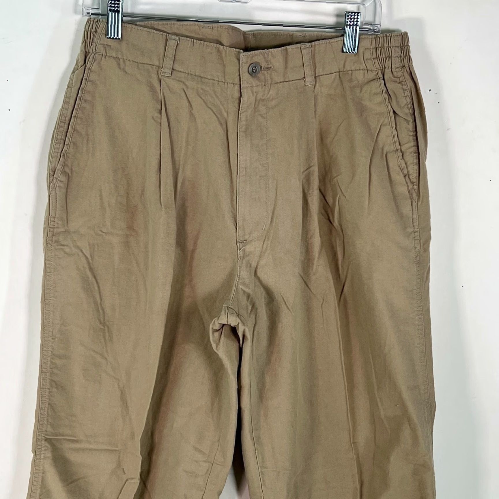 Dockers DOCKERS Mens Flat Front Mid Rise Stretch Chino Pants 34x32 Tan Mens Size US 34 / EU 50 - 3 Thumbnail