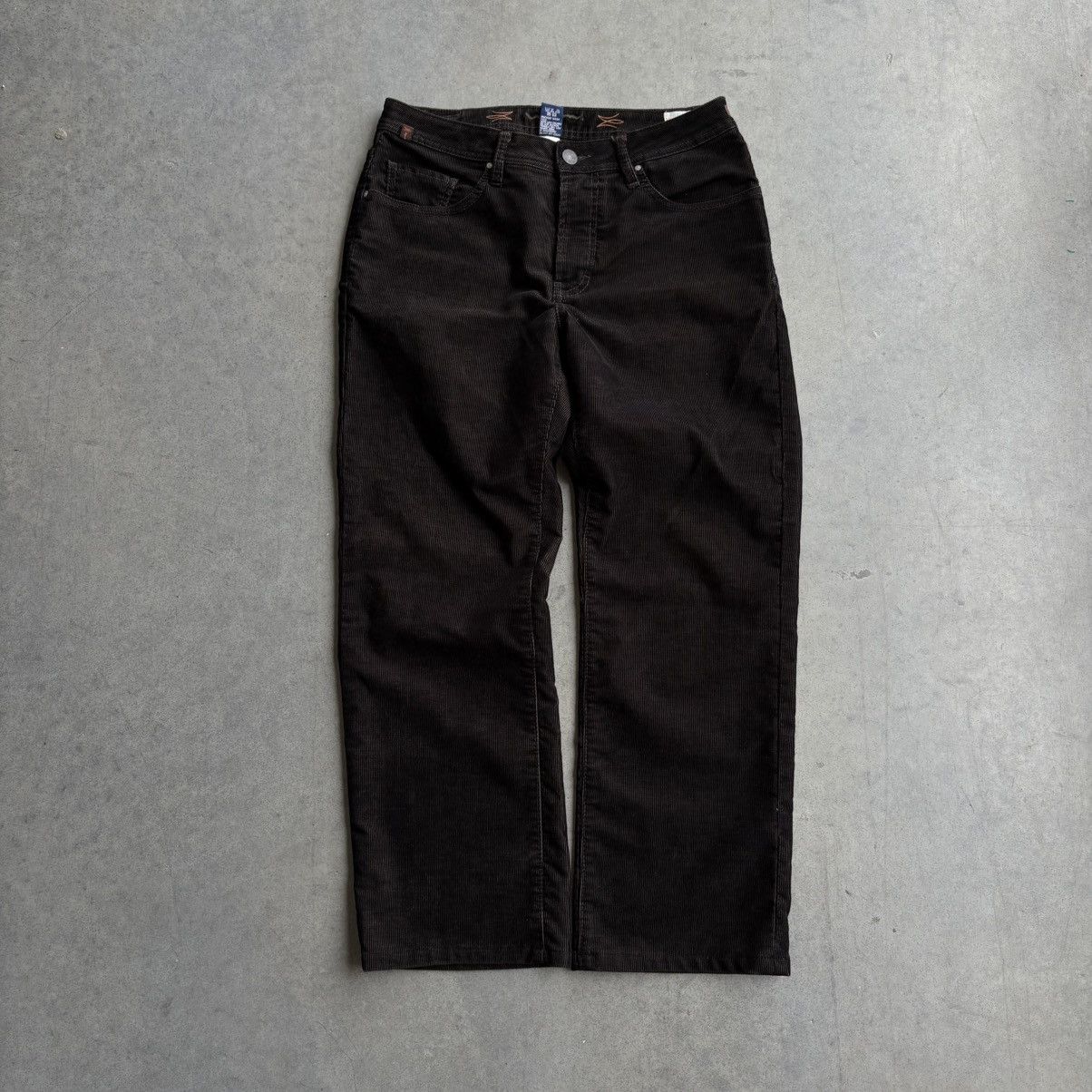 Seven 7 Vintage Brown Corduroy Dark Wash Denim Jeans 34x32 Straight Size US 34 / EU 50 - 10 Thumbnail