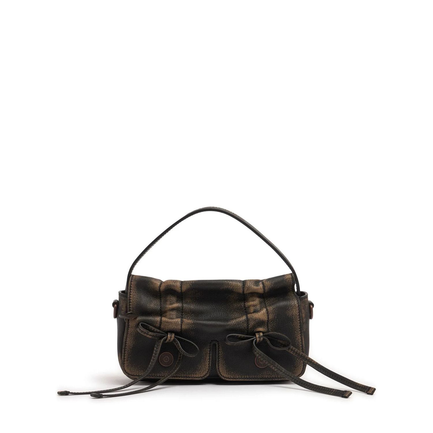 ACNE STUDIOS Multipocket Micro $1150 Dark Brown Leather Top