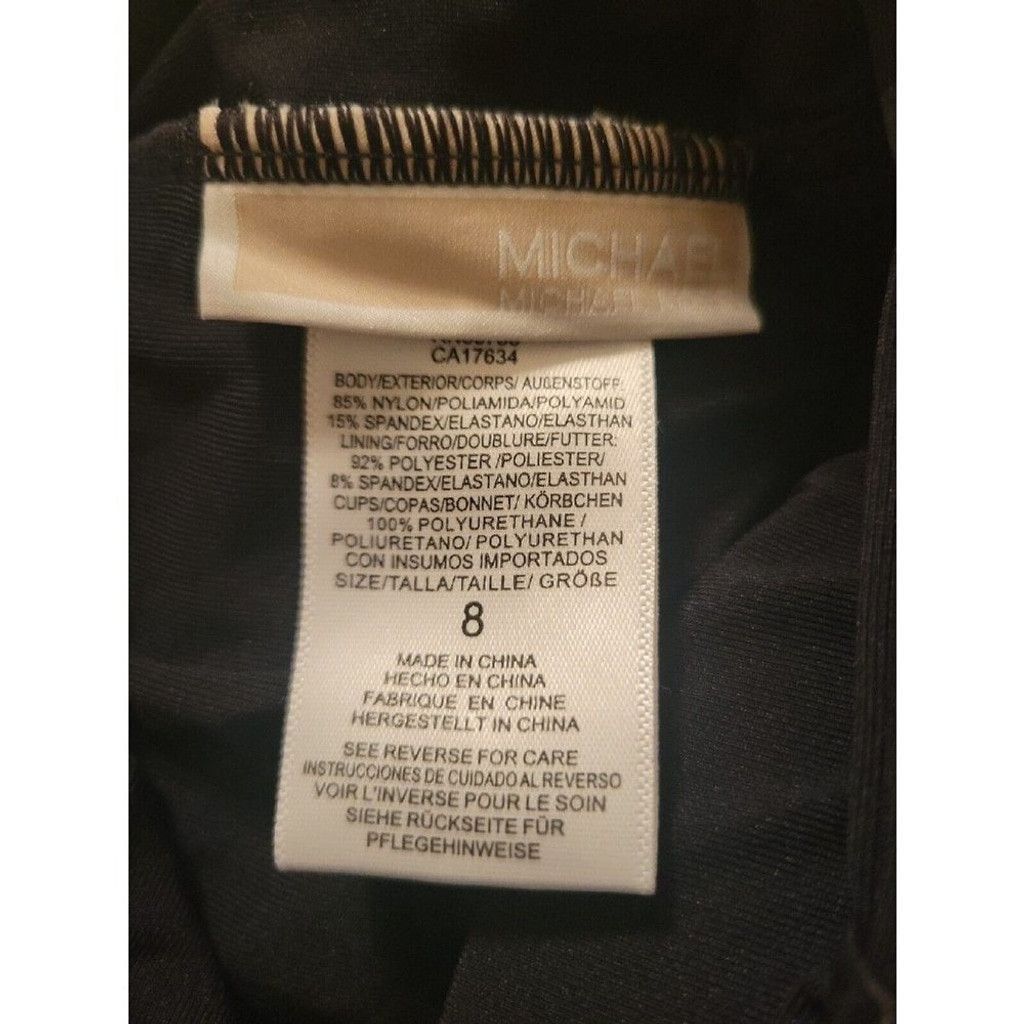 Michael Kors MICHAEL Kors Urban Gypsy High Neck Shirred One-Piece Black 8 Size ONE SIZE - 4 Thumbnail
