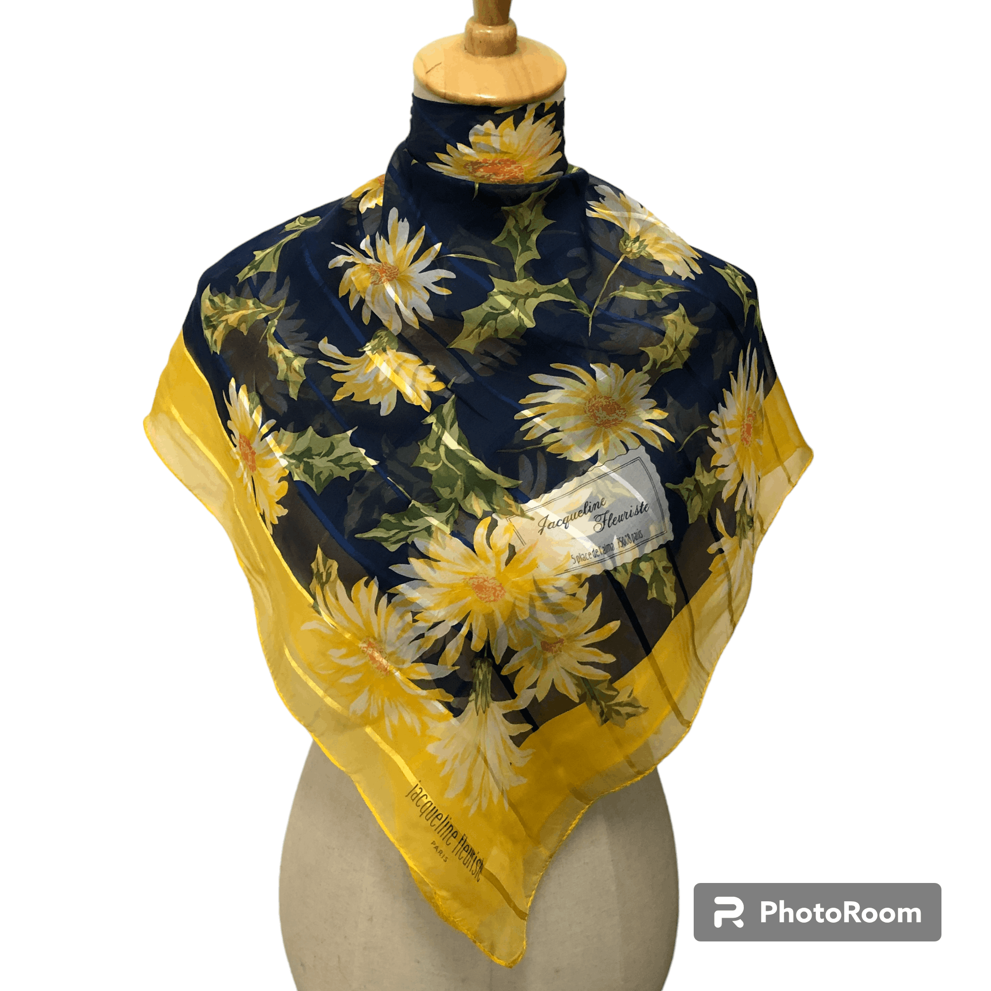 Vintage Jacqueline Fleuriste Floral Silk Scarf M997 Size ONE SIZE - 1 Thumbnail