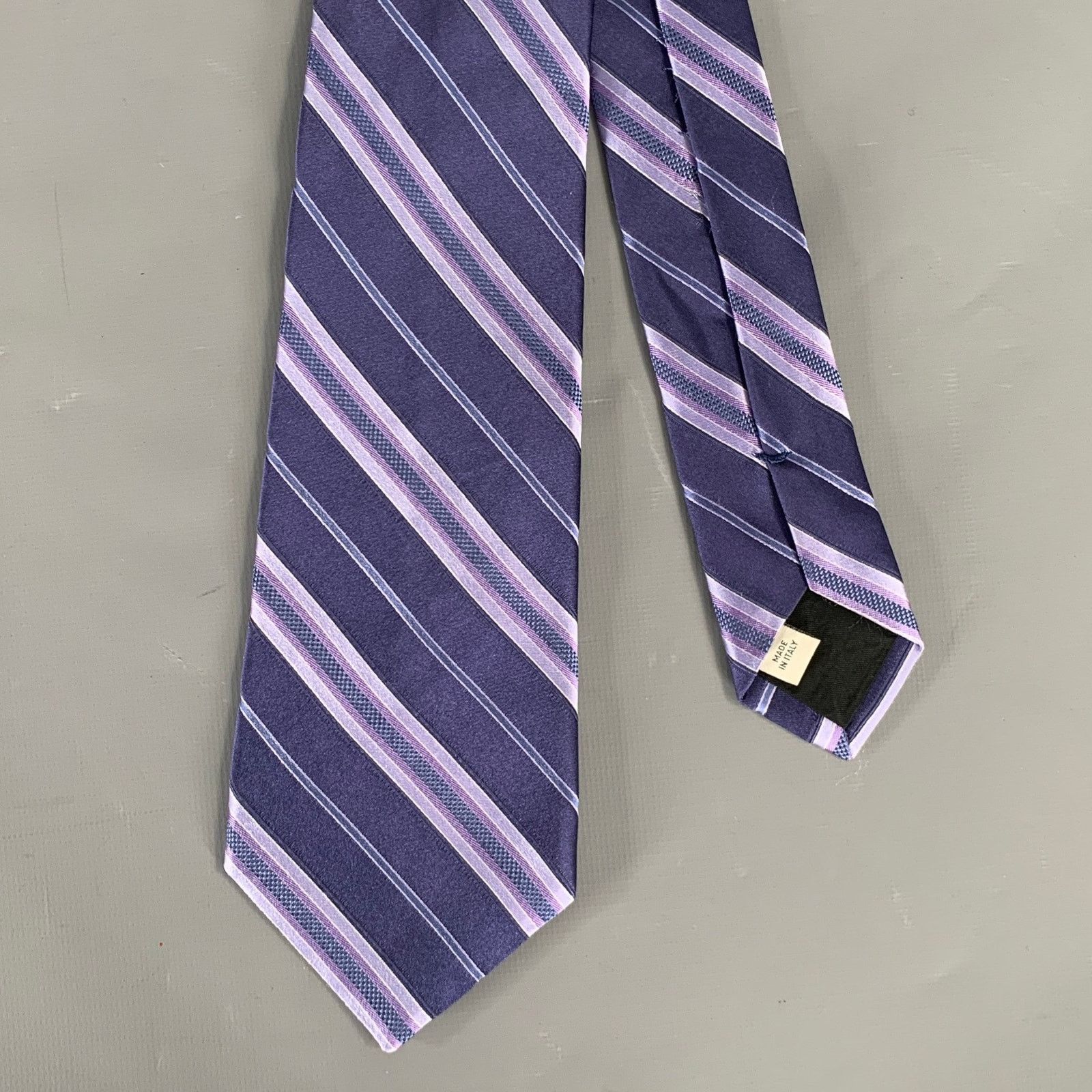 Valentino VALENTINO Indigo Purple Mixed Pattern Silk Tie Size ONE SIZE - 1 Thumbnail