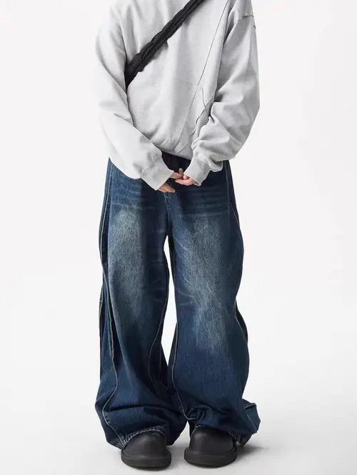 VIBE Vintage Hip Hop Harajuku Cowboy Wavy Pants Jeans y2k 90’s Size US 32 / EU 48 - 5 Thumbnail
