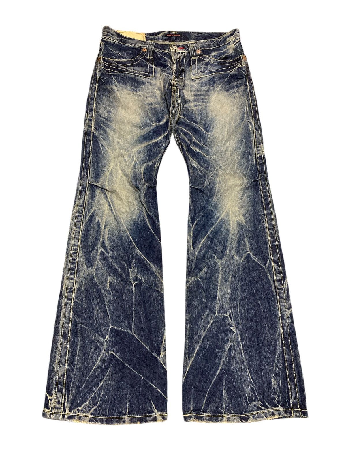 Japanese Brand Vintage Blue way mudmax Rusty Flare pants Size US 33 - 1 Thumbnail