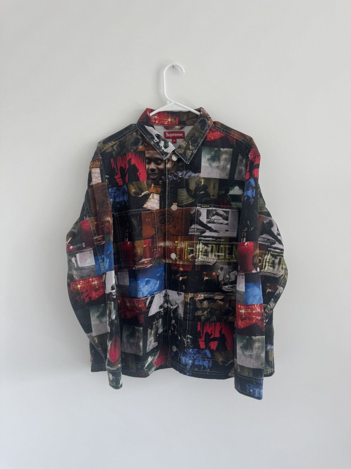 Supreme Nas and DMX collage denim コート Supreme Nas and DMX Collage Denim Chore Coat (FW21) - $198