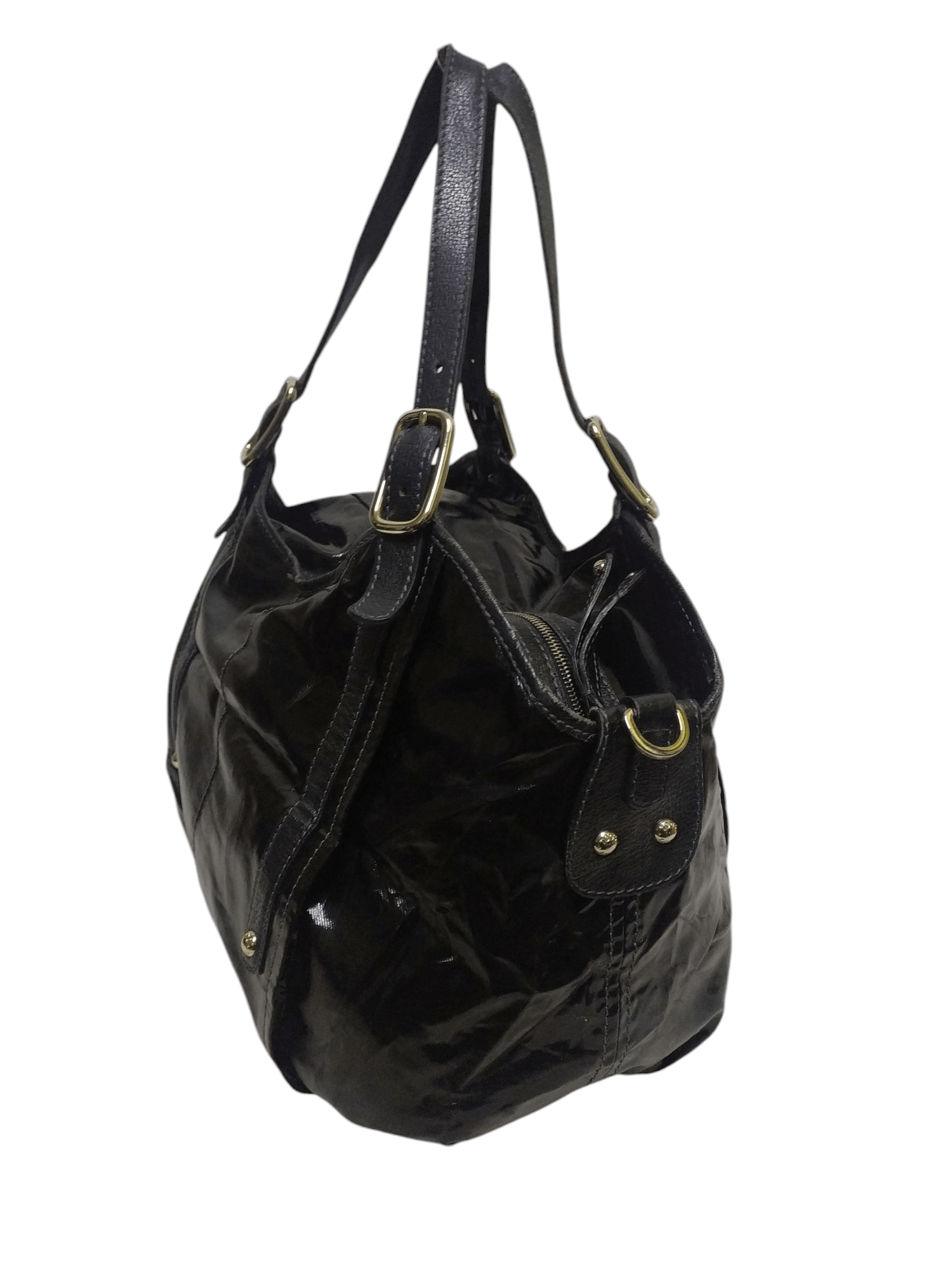 Tod's TOD'S Black Leather Trim Black Front Logo 2 Way Shoulder Bag Size ONE SIZE - 4 Thumbnail