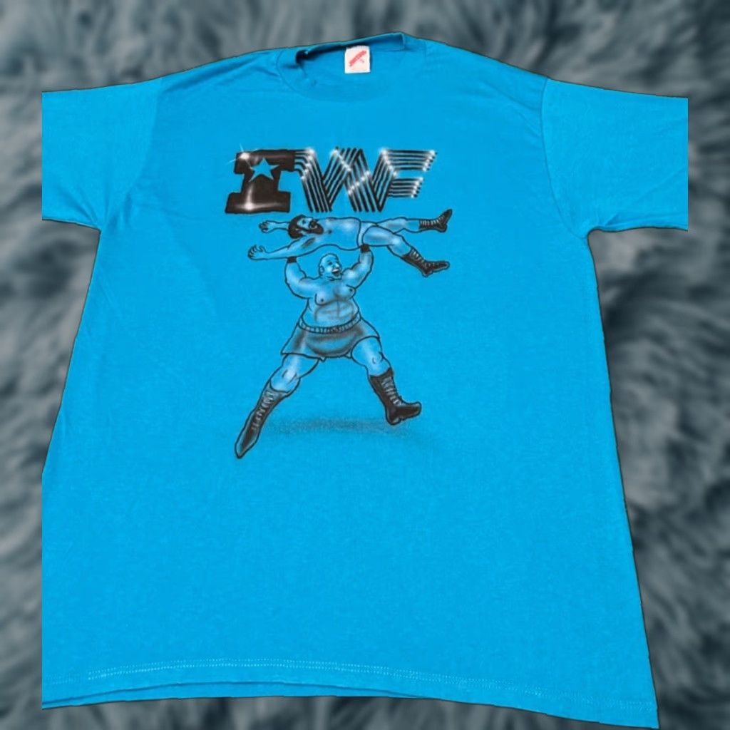 Vintage VINTAGE 80s 90s IWF Wrestling Foundation WWF VTG Shirt Mens XL Blue T-Shirt, Short Sleeve, 1990s, Sports, Wrestling Size US XL / EU 56 / 4 - 1 Thumbnail
