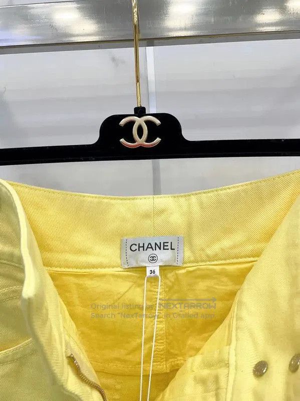 Chanel Chanel Spring Autumn Yellow Cotton Pants . Size 23" - 5 Thumbnail