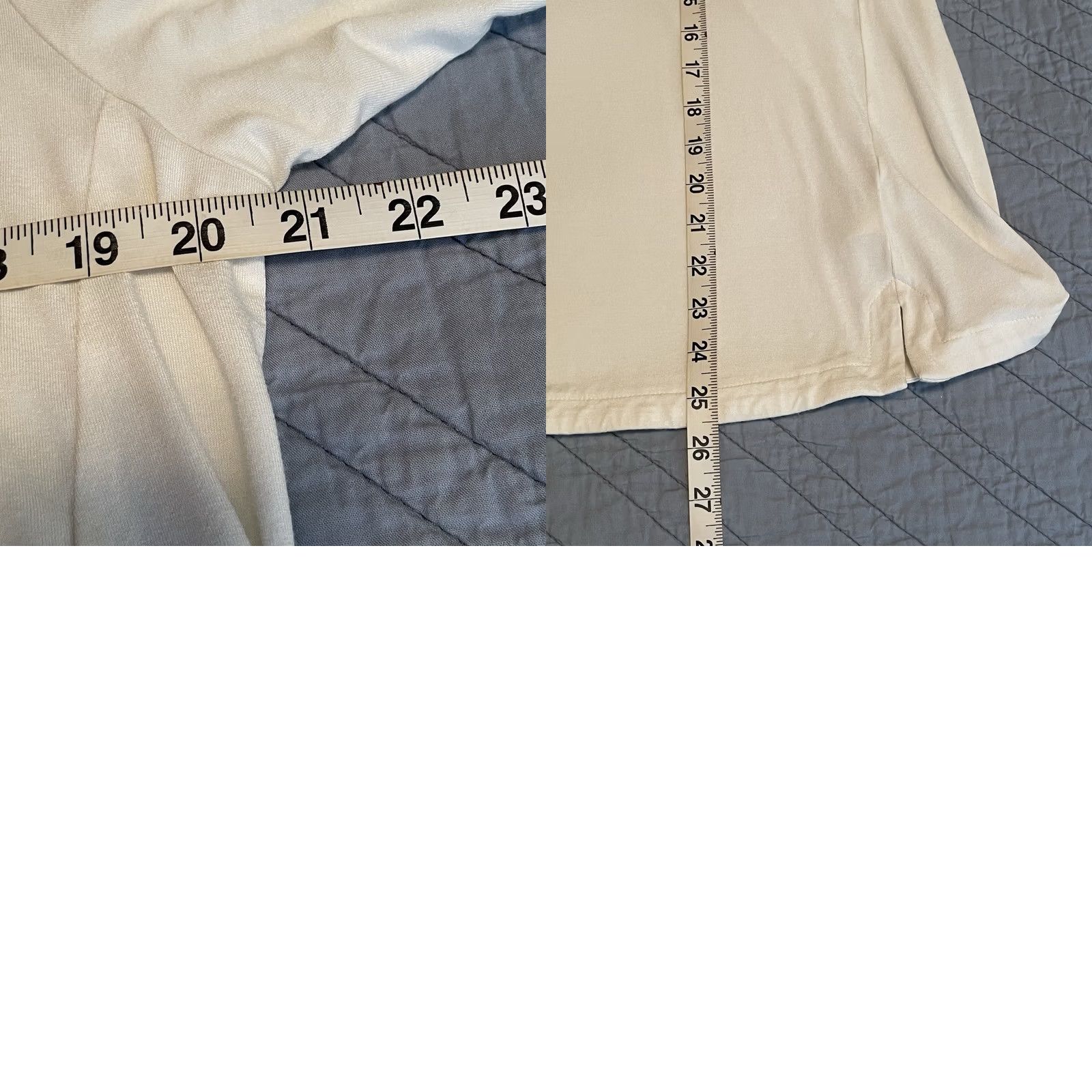 J. Jill J. Jill Ivory Top PL Women's 3/4 Sleeve Round Neck Casual Tunic Knit Stretch Jersey Size L / US 10 / IT 46 - 8 Thumbnail