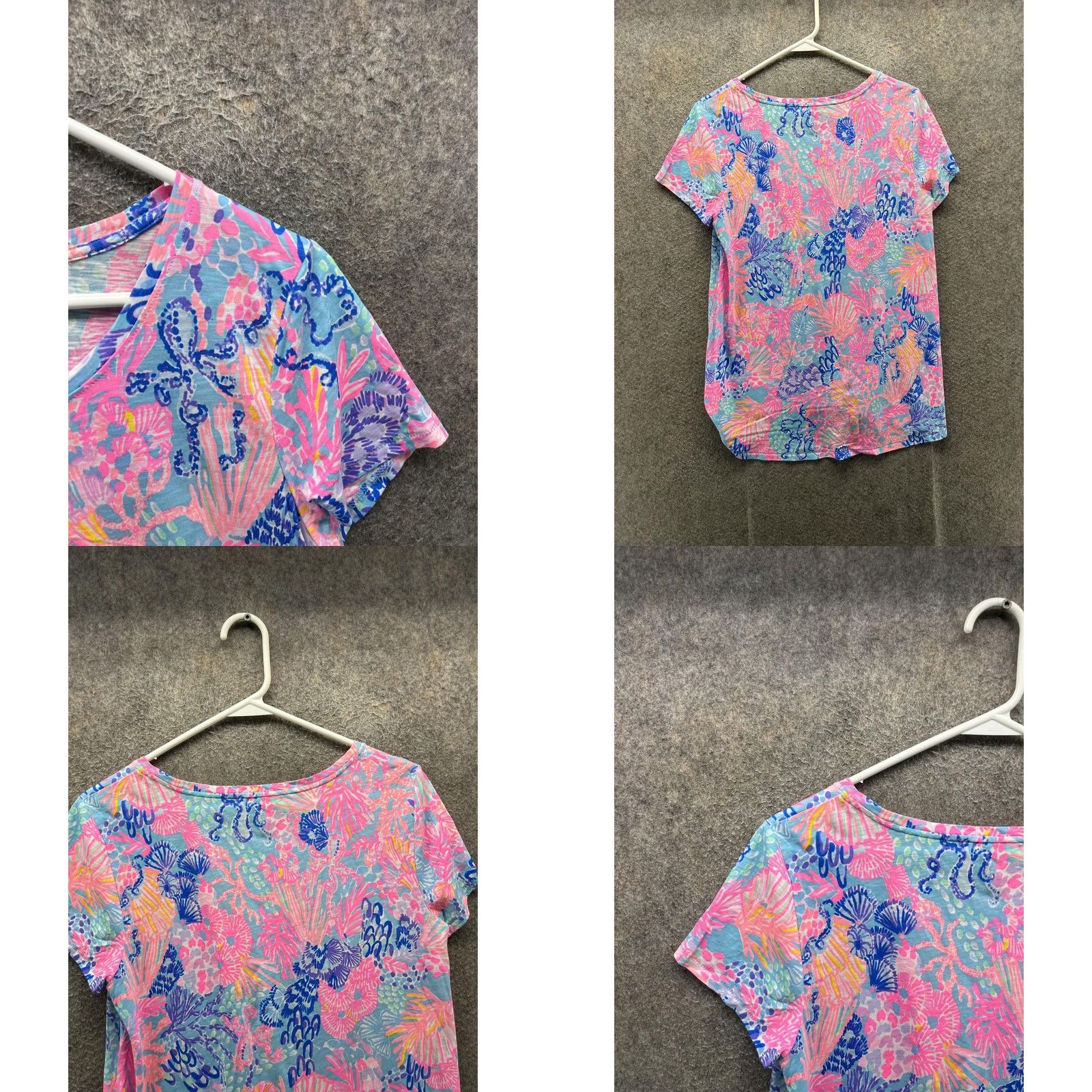 Lilly Pulitzer Lilly Pulitzer Shirt Womens M Multicolor Scoop Neck Short Sleeve Floral Top Size M / US 6-8 / IT 42-44 - 8 Thumbnail