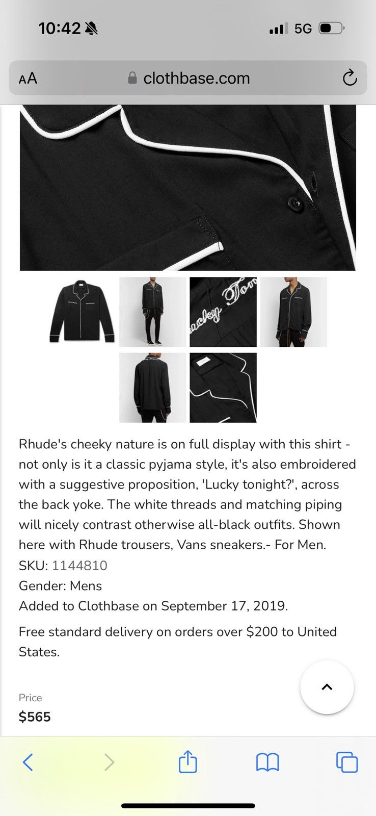 Rhude RHUDE shirt sz XS Ovesized SEE PHOTOS FOR REAL TAPE MEASURES Size US XS / EU 42 / 0 - 22 Thumbnail