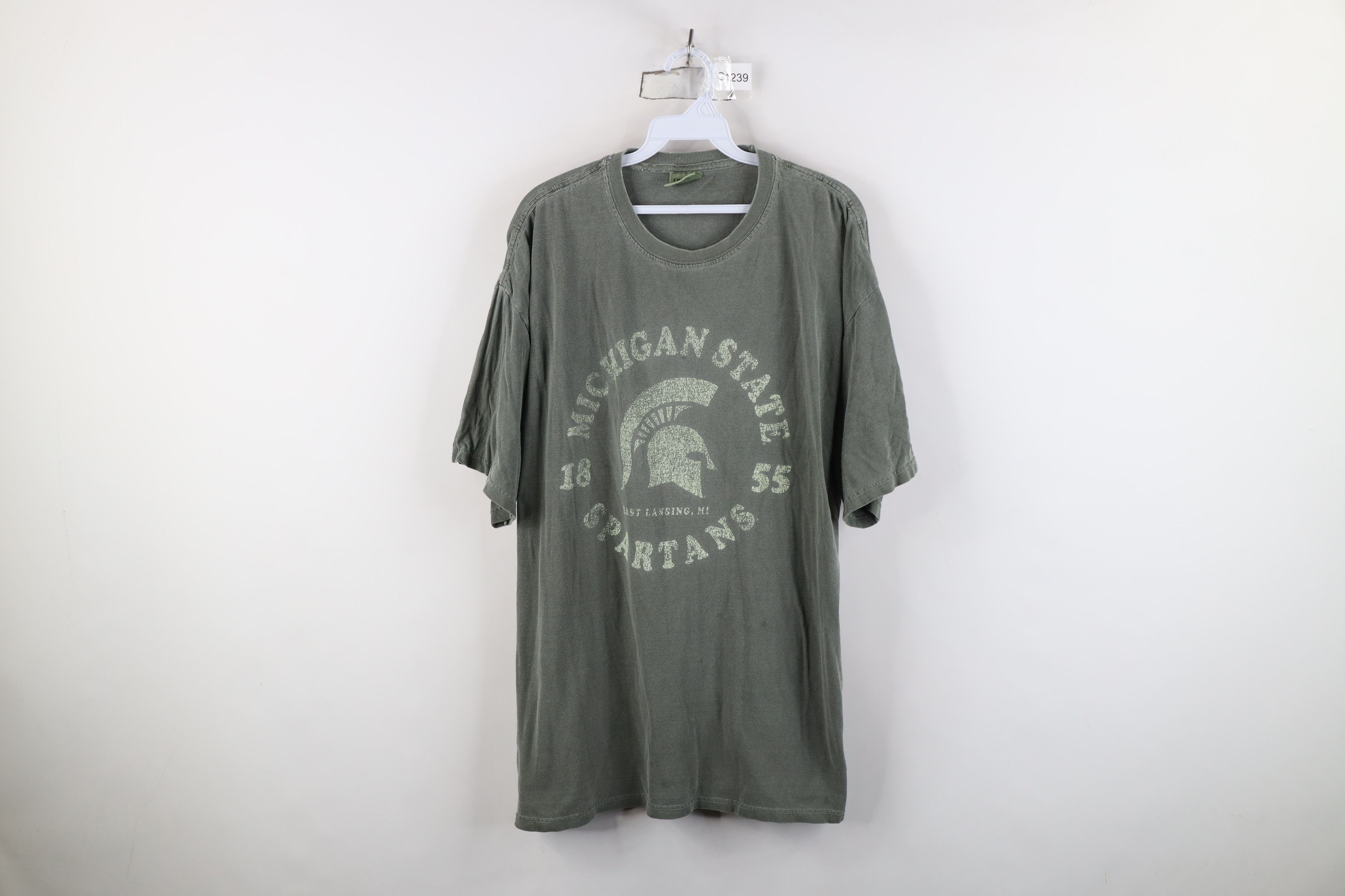 Vintage Vintage Stonewash Michigan State University T-Shirt Green Size US XL / EU 56 / 4 - 1 Thumbnail