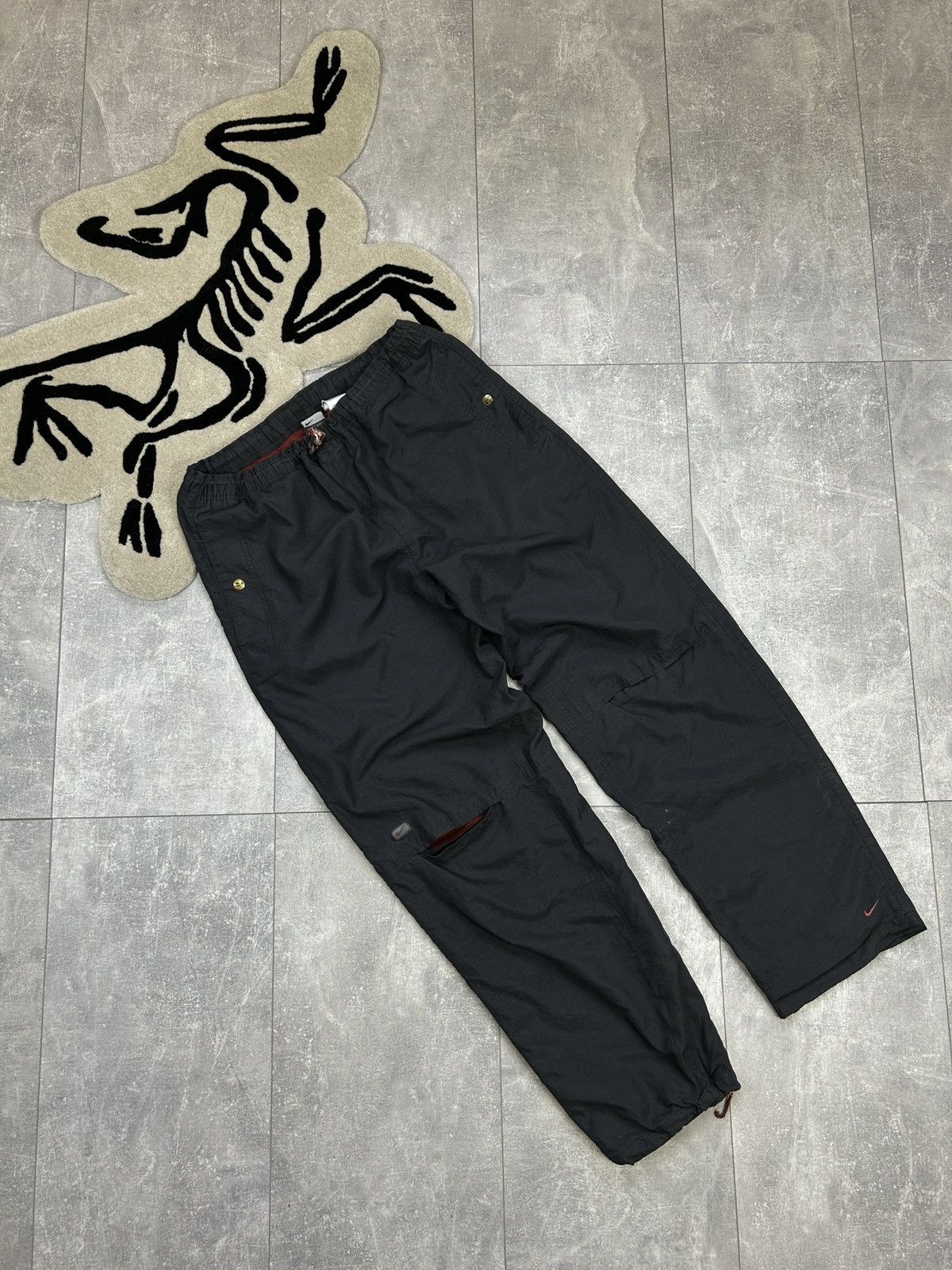 Nike × Vintage Mens Vintage Nike swoosh Drill Pants y2k sweatpants rare 90s Size US 32 / EU 48 - 1 Thumbnail
