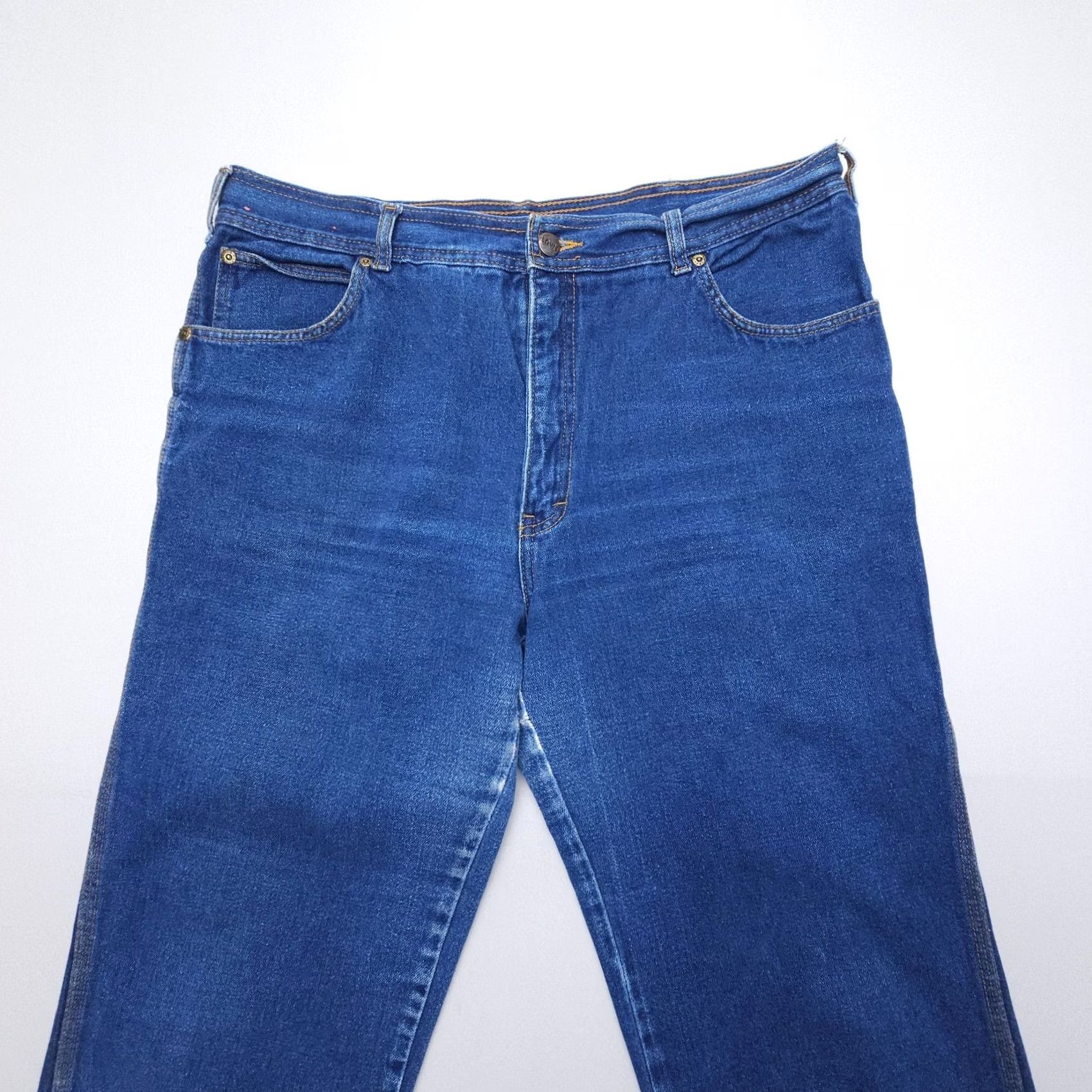 Vintage VINTAGE La Vie Jeans Flared 38x36 Dark Wash 90s Y2K Denim Womens Pants 5-Pocket Zip Inseam 32" Blue Silk Size 26" / US 2 / IT 38 - 5 Thumbnail