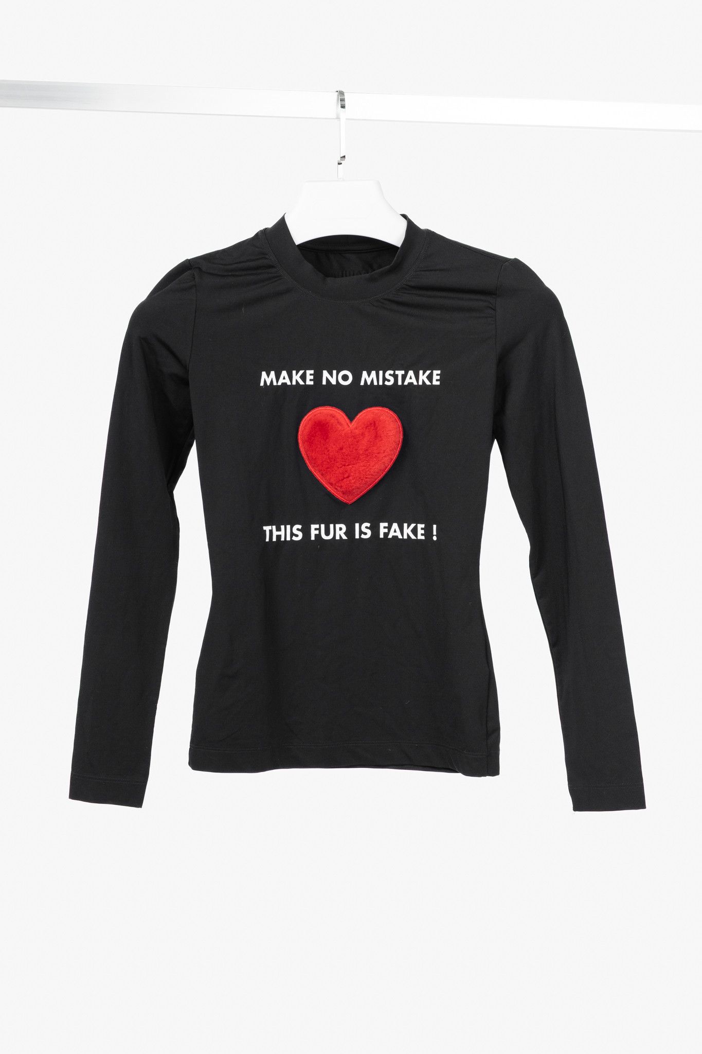 Moschino Moschino Jeans Jersey Printed Fur-Heart Long-Sleeve Top Size M / US 6-8 / IT 42-44 - 1 Thumbnail