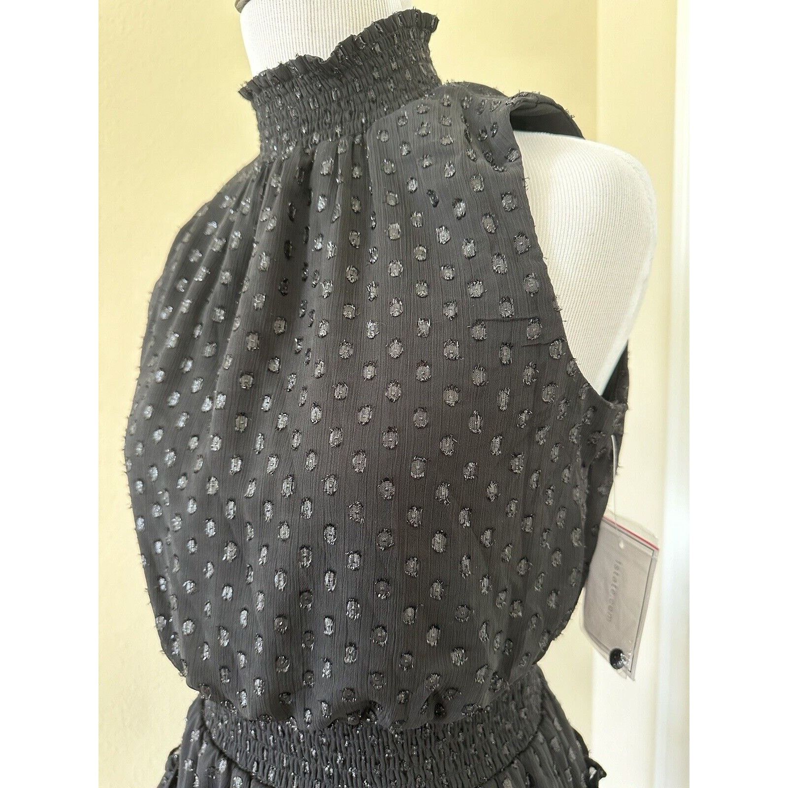 Other Black Smocked Neck Ruffle Tiered Mini Dress 1. State NWT Size S / US 4 / IT 40 - 8 Thumbnail