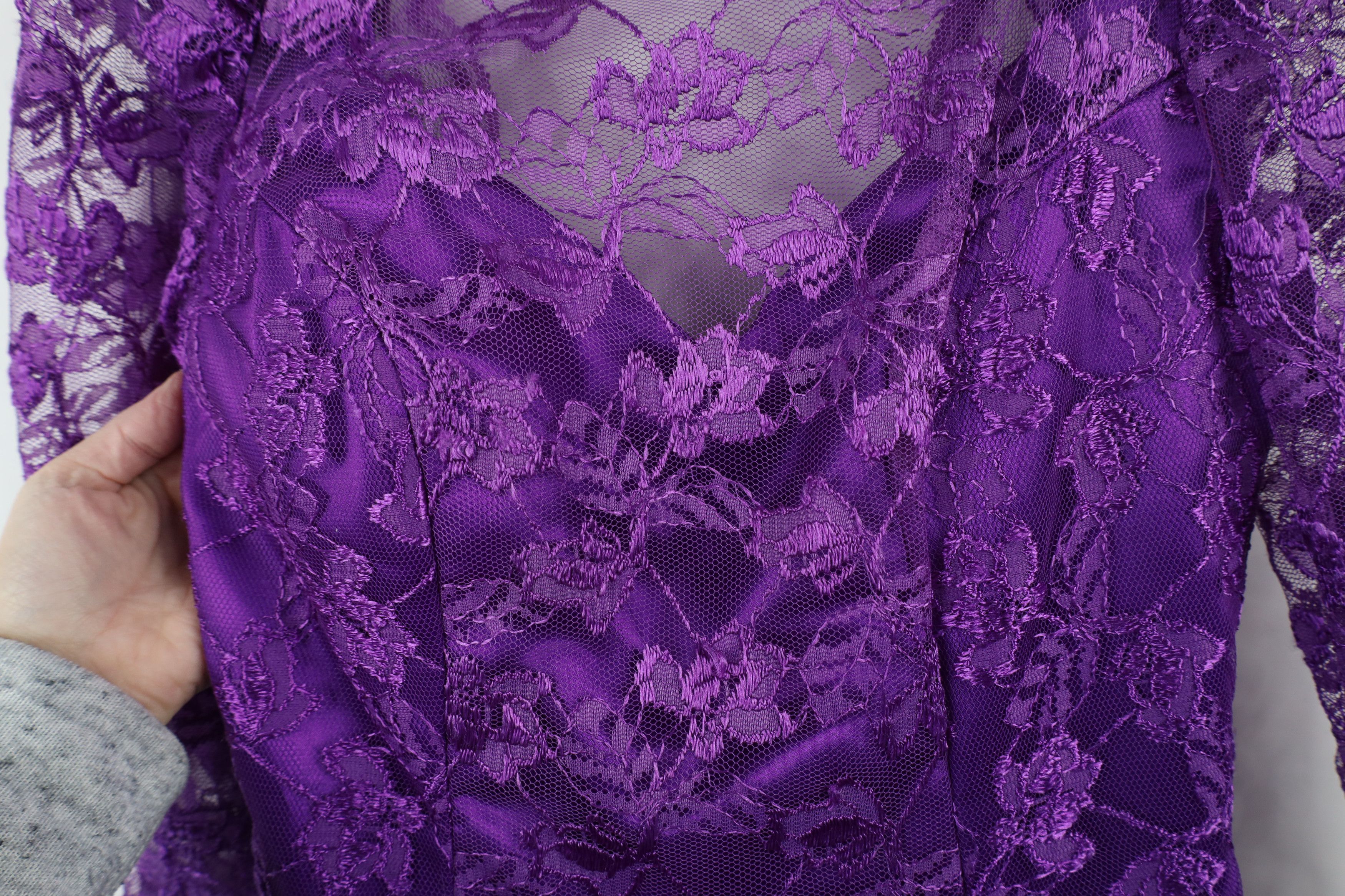 Vintage Vintage 80s 90s Jordan Fashions Puff Sleeve Bow Prom Dress Size S / US 4 / IT 40 - 10 Thumbnail
