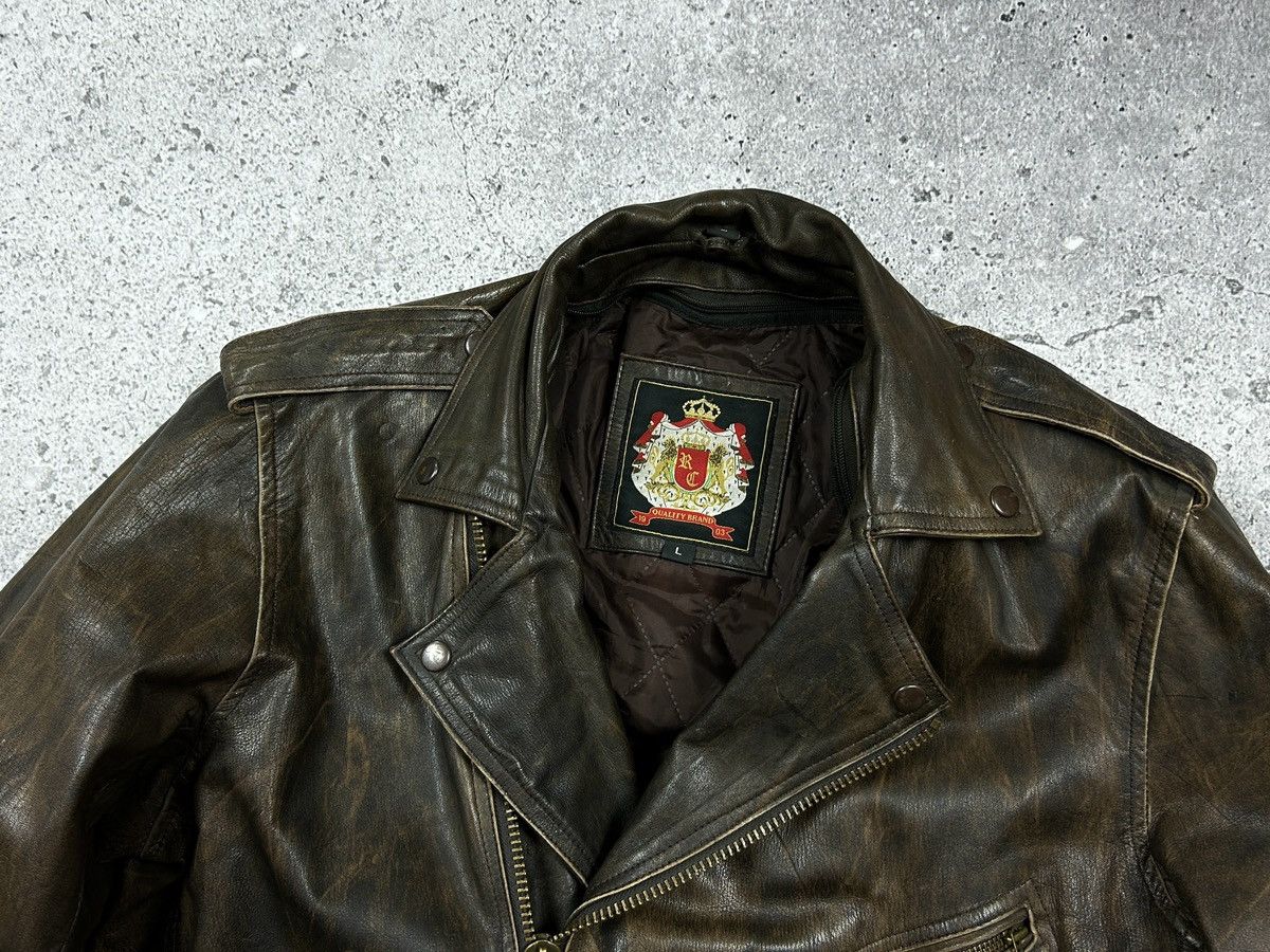 Vintage Brown Biker Leather Jacket 90s vintage Size US L / EU 52-54 / 3 - 4 Thumbnail