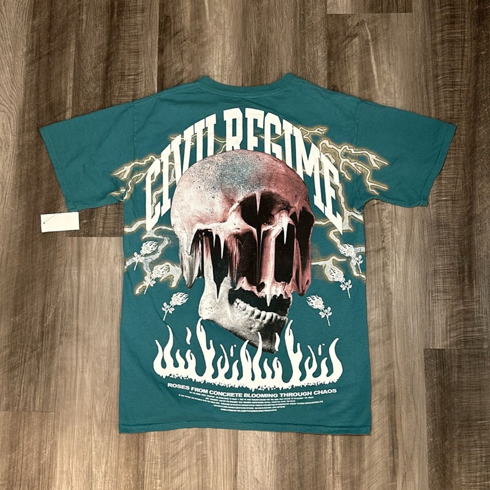 Civil Regime Civil Regime Skull Roses From Concrete Tee - Small Size US S / EU 44-46 / 1 - 3 Thumbnail