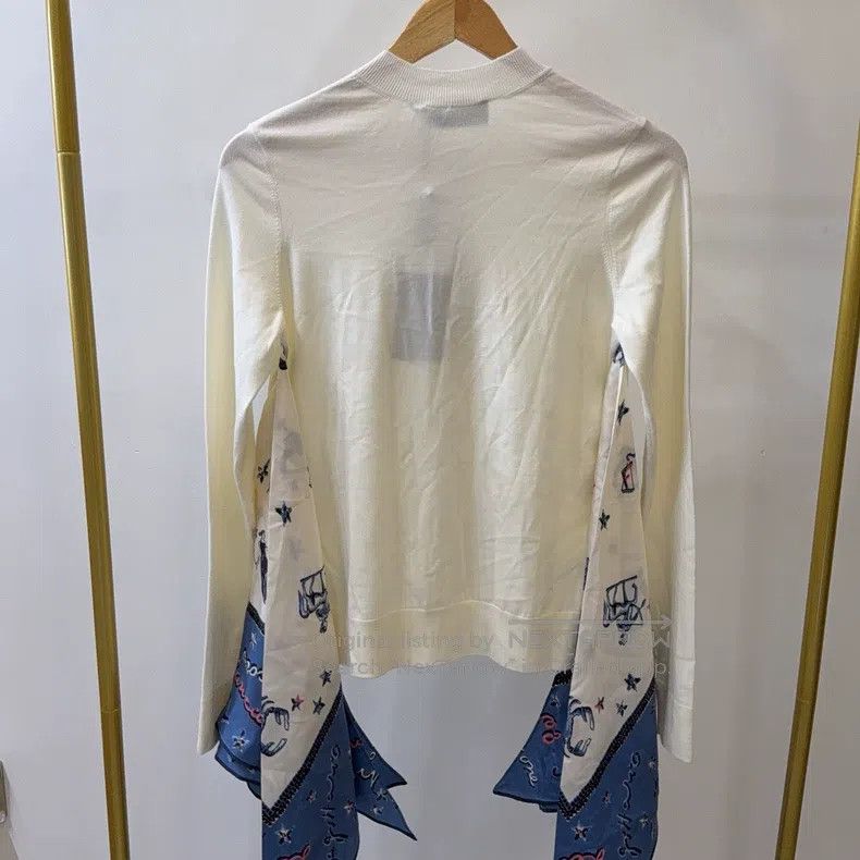 Fendi Fendi White Mixed Pattern Silk Knit Cardigan Size XXS / US 00 / IT 34 - 2 Thumbnail