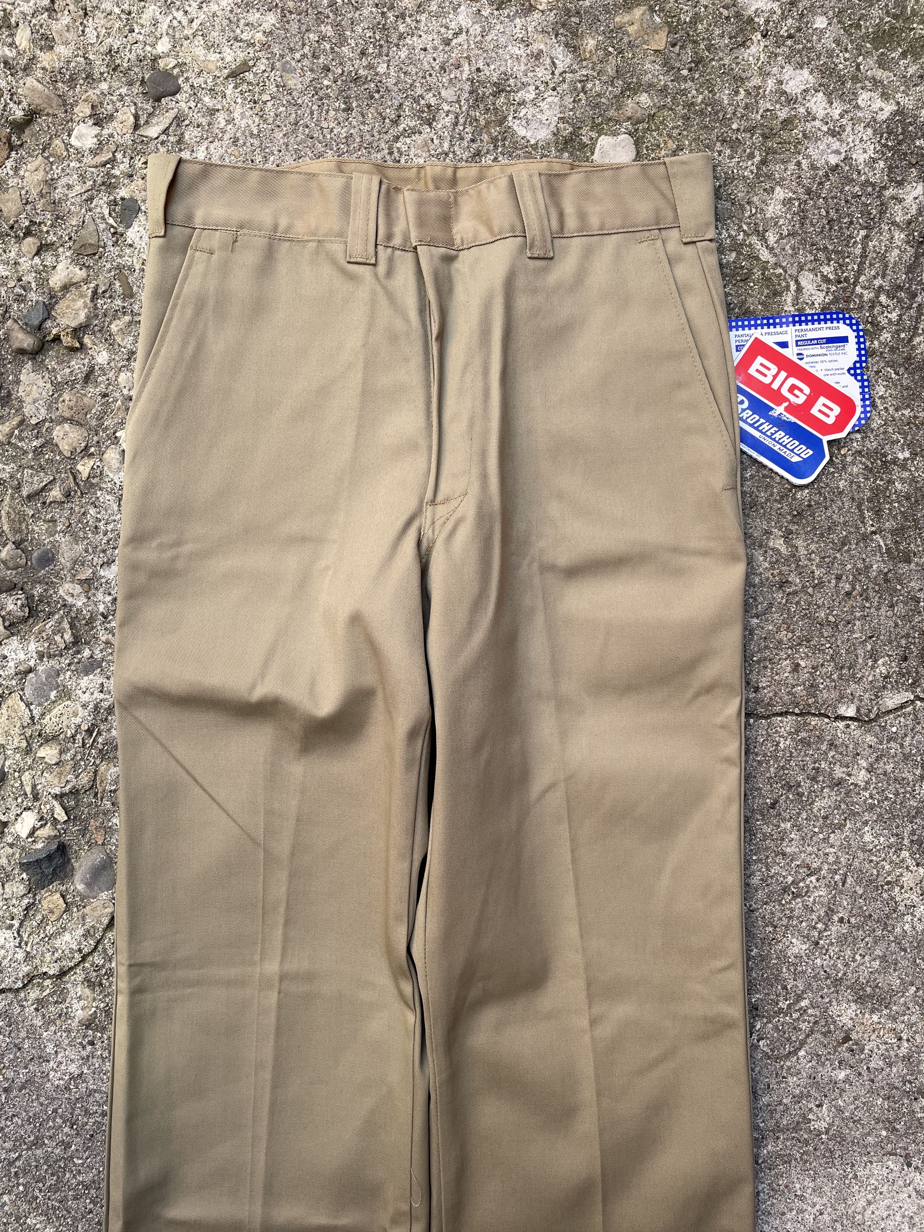 Vintage VTG 1980's Big B Brotherhood Khaki Work Pants DEADSTOCK Size US 29 - 3 Thumbnail