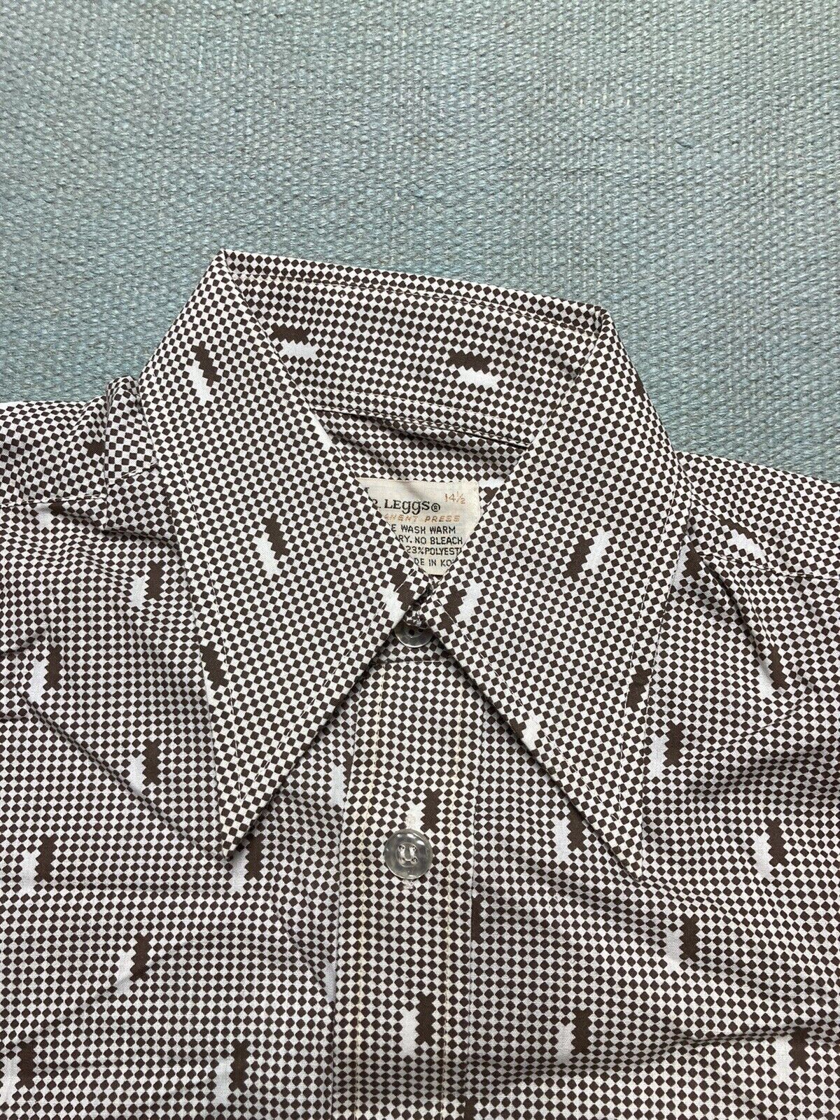 Vintage 70s Mr Leggs button shirt dagger checker geometric NWOT S Size US S / EU 44-46 / 1 - 3 Thumbnail