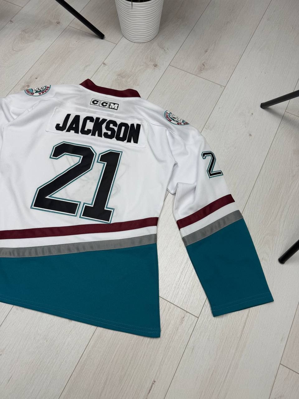 Ccm × NHL Junior size M Mighty Ducks Hockey Jersey #21 JACKSON Size US XXS / EU 40 - 11 Thumbnail