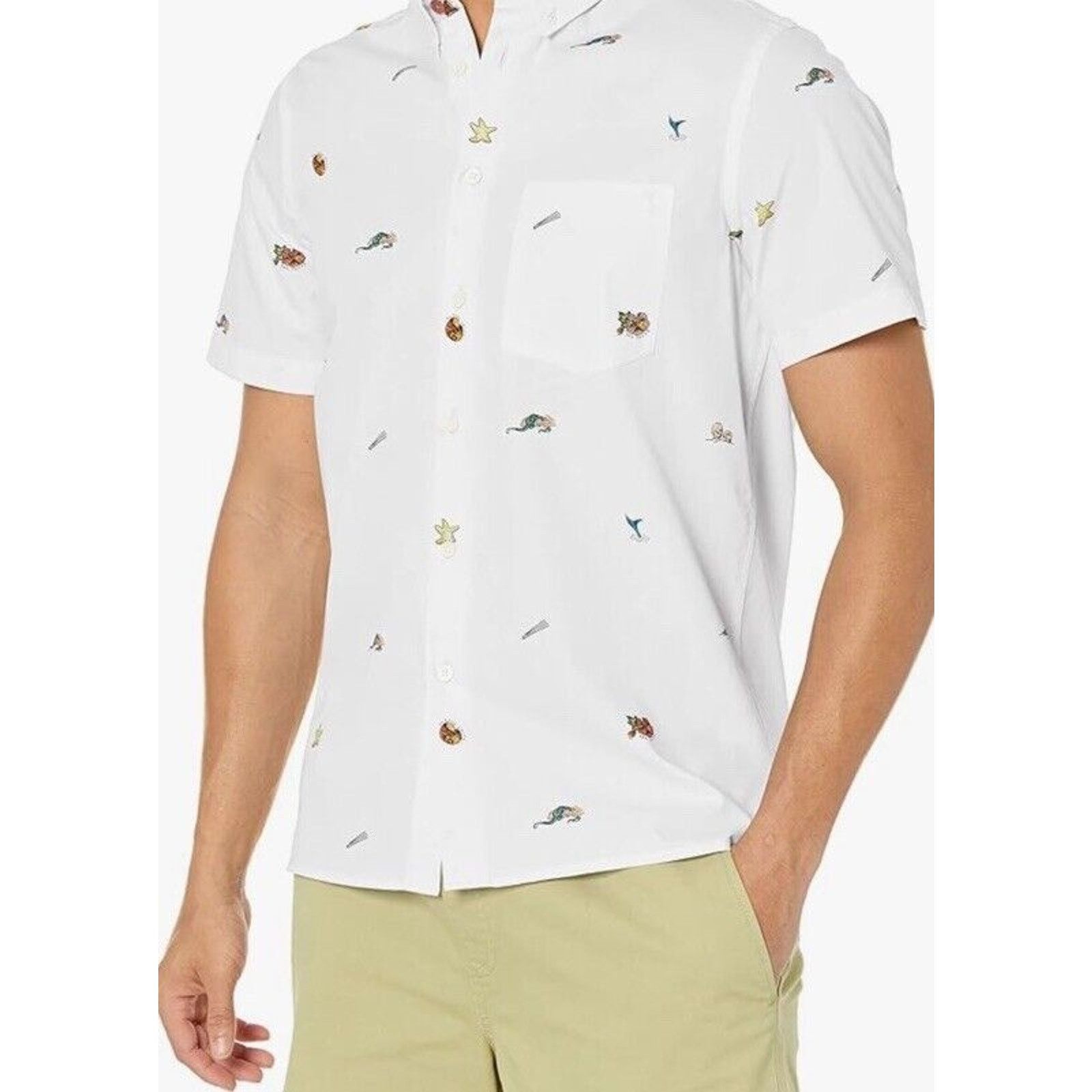 Paul Smith NWT $175 PAUL SMITH White Short Sleeve Beach Motif Shirt. XL Size US XL / EU 56 / 4 - 3 Thumbnail