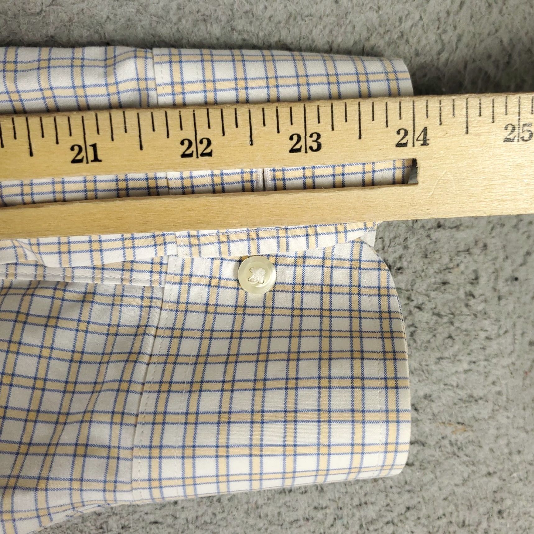 Brooks Brothers Brooks Brothers Shirt Mens 16 Yellow Plaid Dress Button Up Long Sleeve Size 42R - 6 Thumbnail