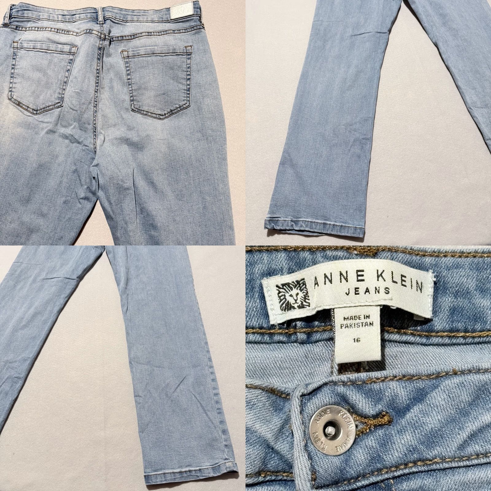 Anne Klein Anne Klein Jeans Women's Blue Denim Light Wash High-Rise 16 Jeans Size 38" / US 16 / IT 52 - 8 Thumbnail