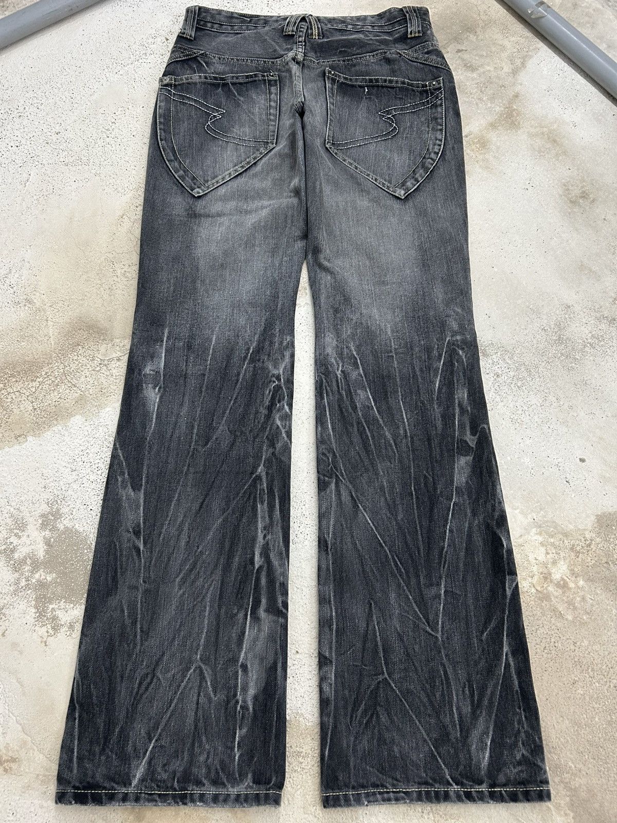Tornado Mart Y2k Flared Semantic Design Gray Washed Size US 30 / EU 46 - 2 Thumbnail