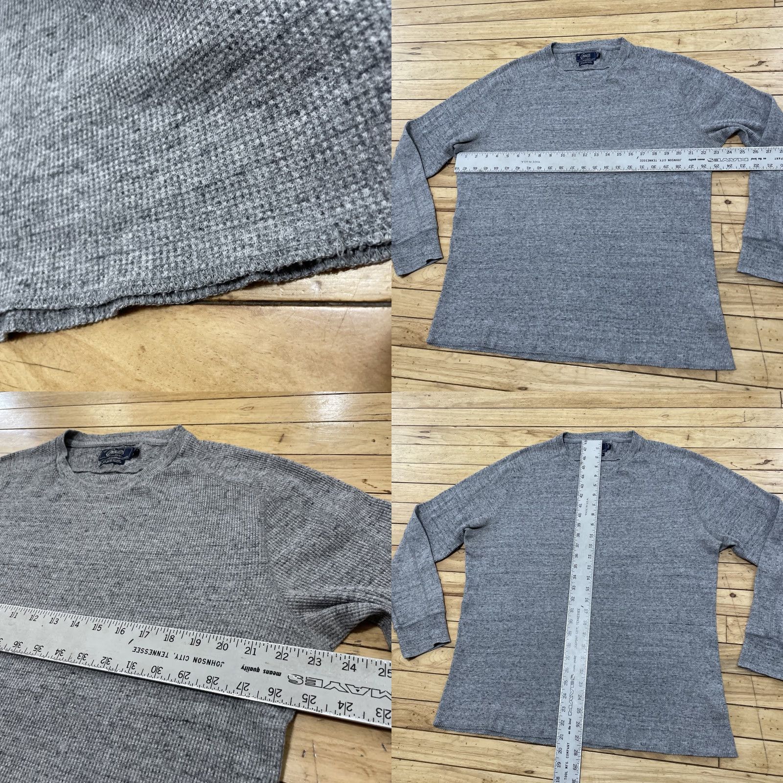 Grayers Grayers Waffle Knit Crewneck Long Sleeve Men XL Gray Spec Skater Raw Hem Capsule Shirt Size US XL / EU 56 / 4 - 8 Thumbnail