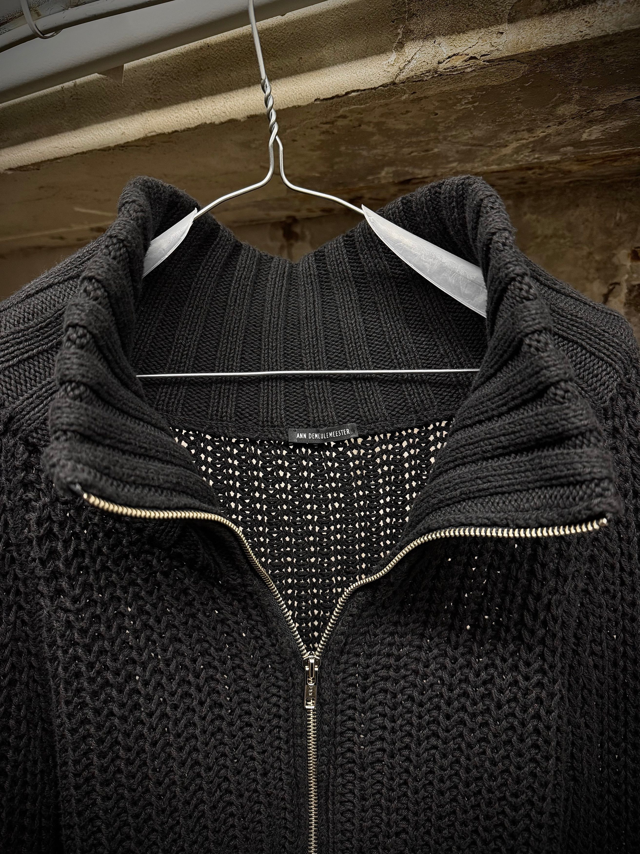Ann Demeulemeester Ann Demeulemeester Cotton Knit Zip Mock Neck Sweater Size US XS / EU 42 / 0 - 2 Thumbnail
